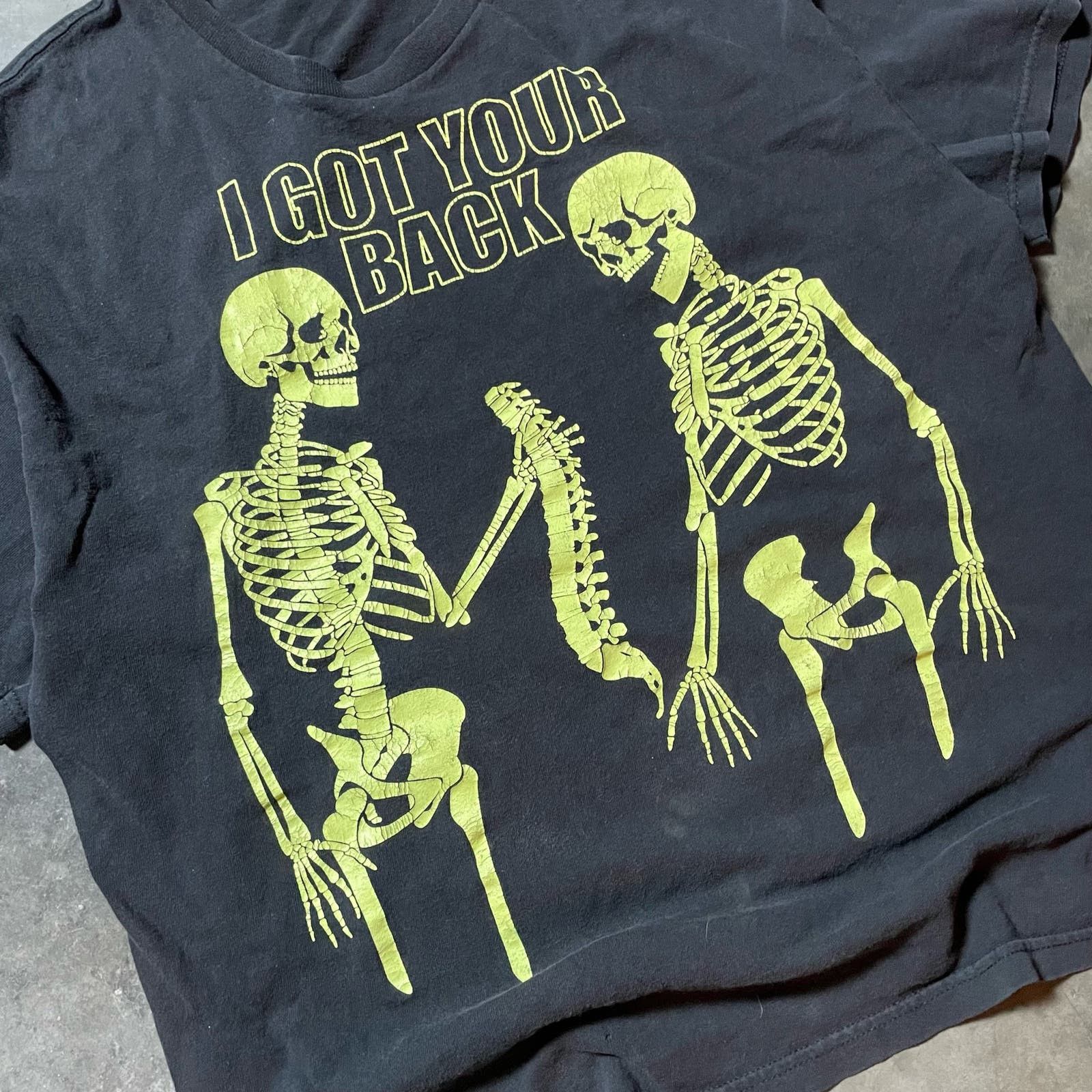 Vintage VINTAGE FADED Y2K I GOT YOUR BACK GRUNGE SKELETON TEE SZ XL Size US XL / EU 56 / 4 - 1 Thumbnail