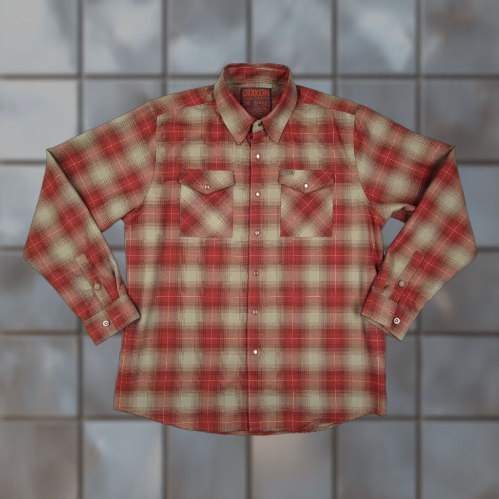 Vintage Dixxon Shirt Mens Large Red Plaid Flannel The Juarez Snap Front Western Size US L / EU 52-54 / 3 - 1 Thumbnail
