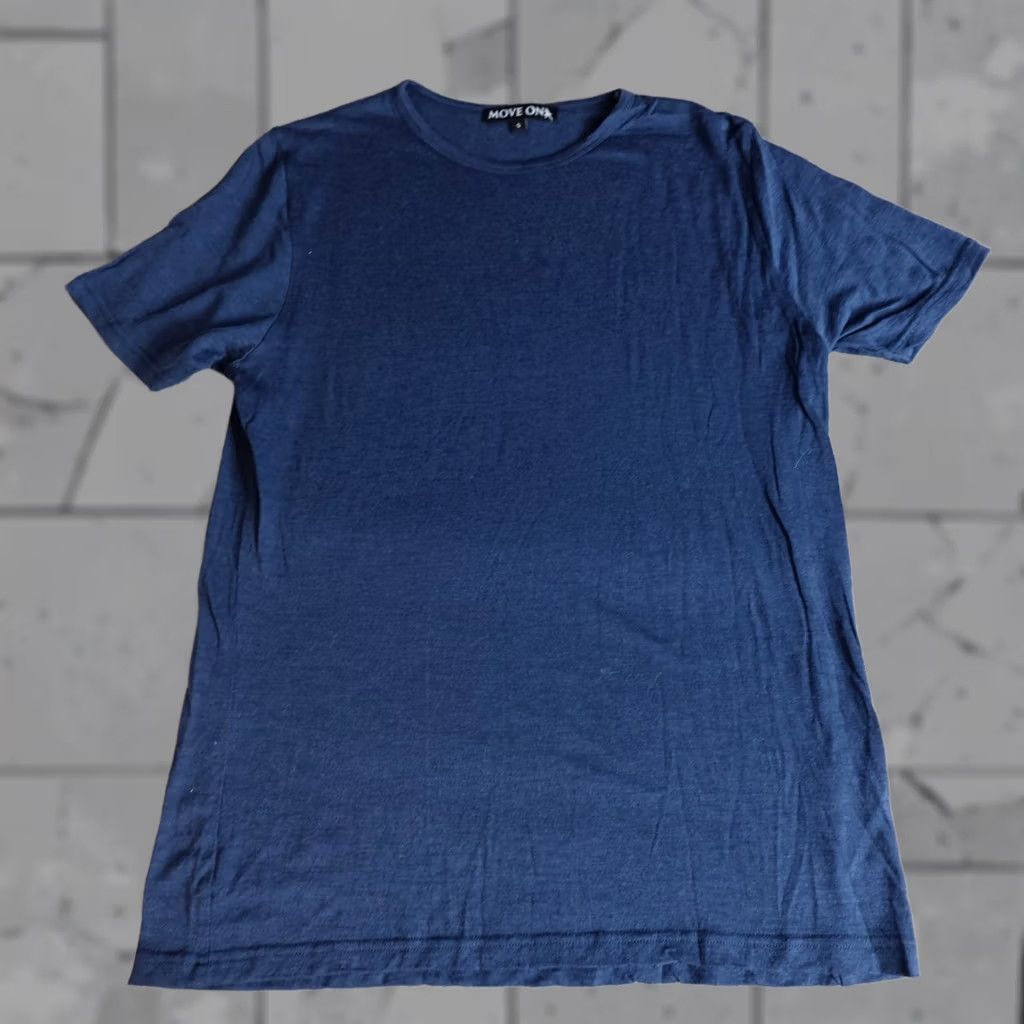 Vintage Move On Shirt Small Blue Merino Wool Solid Short Sleeve Unisex Adults T-Shirt Size US S / EU 44-46 / 1 - 1 Thumbnail
