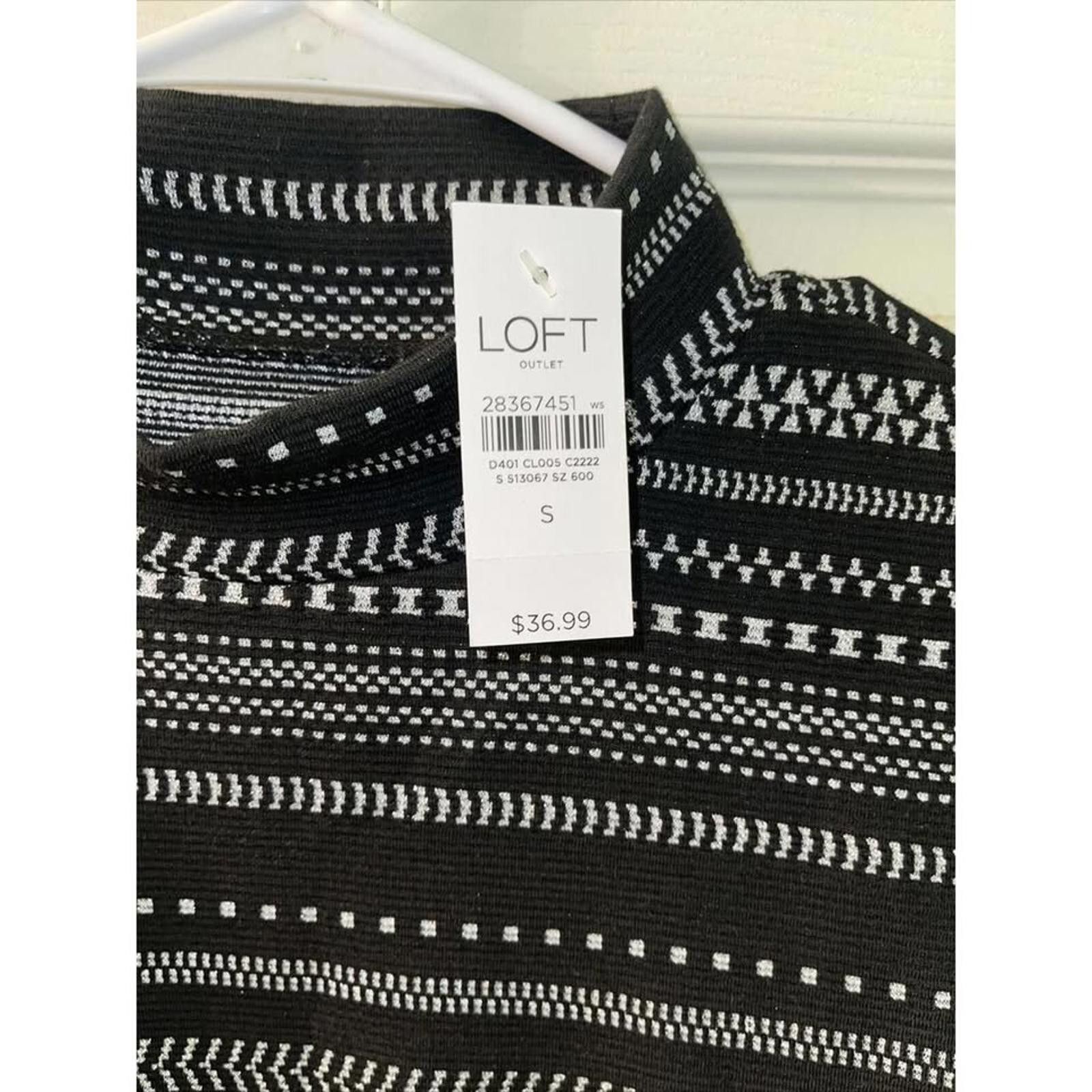 Other LOFT Black and White Patterned Turtleneck Sweater Size M / US 6-8 / IT 42-44 - 5 Thumbnail