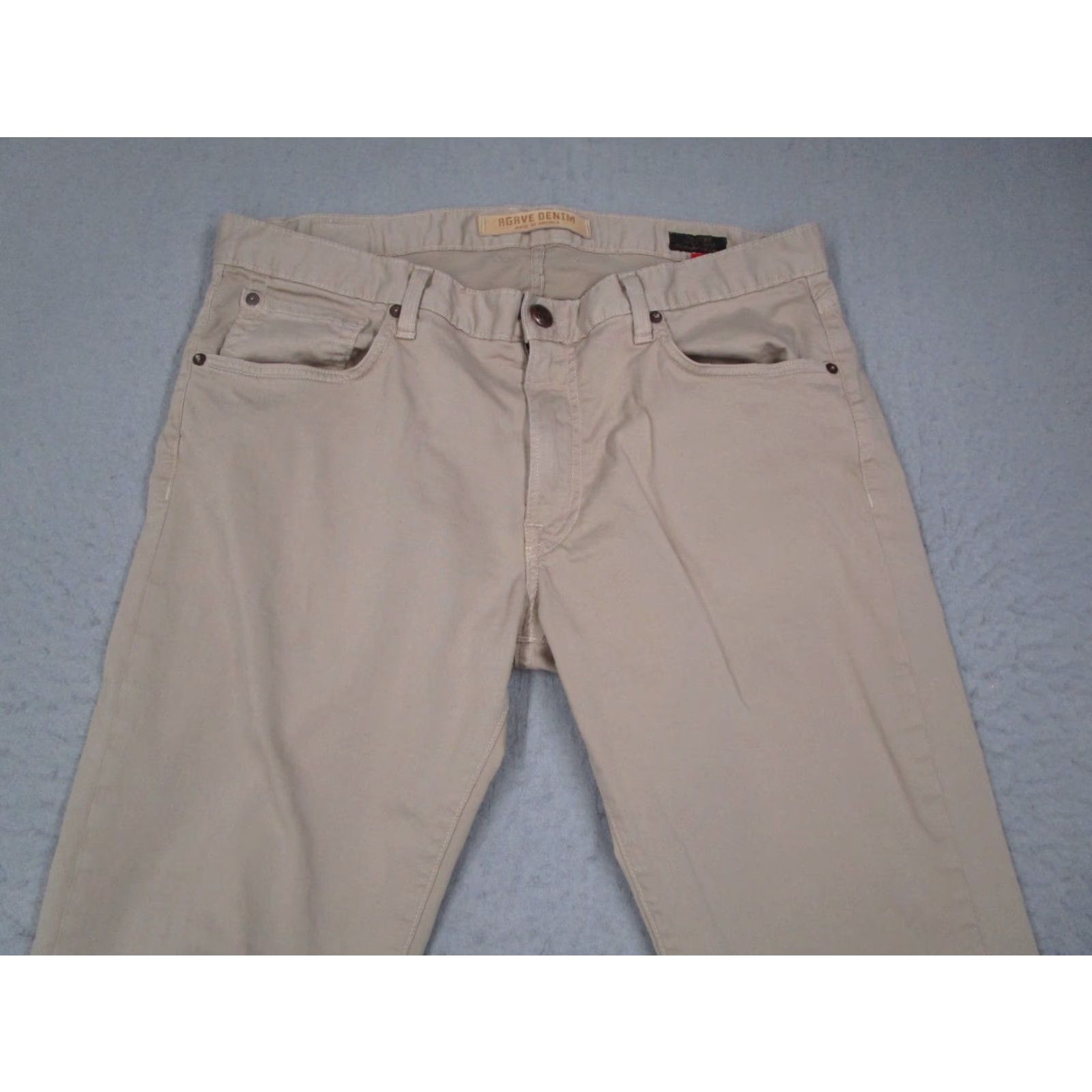 Vintage Agave Pants Mens 38 Beige Classic Taper Chino 38x31 Cotton Made in USA Size US 38 / EU 54 - 2 Thumbnail
