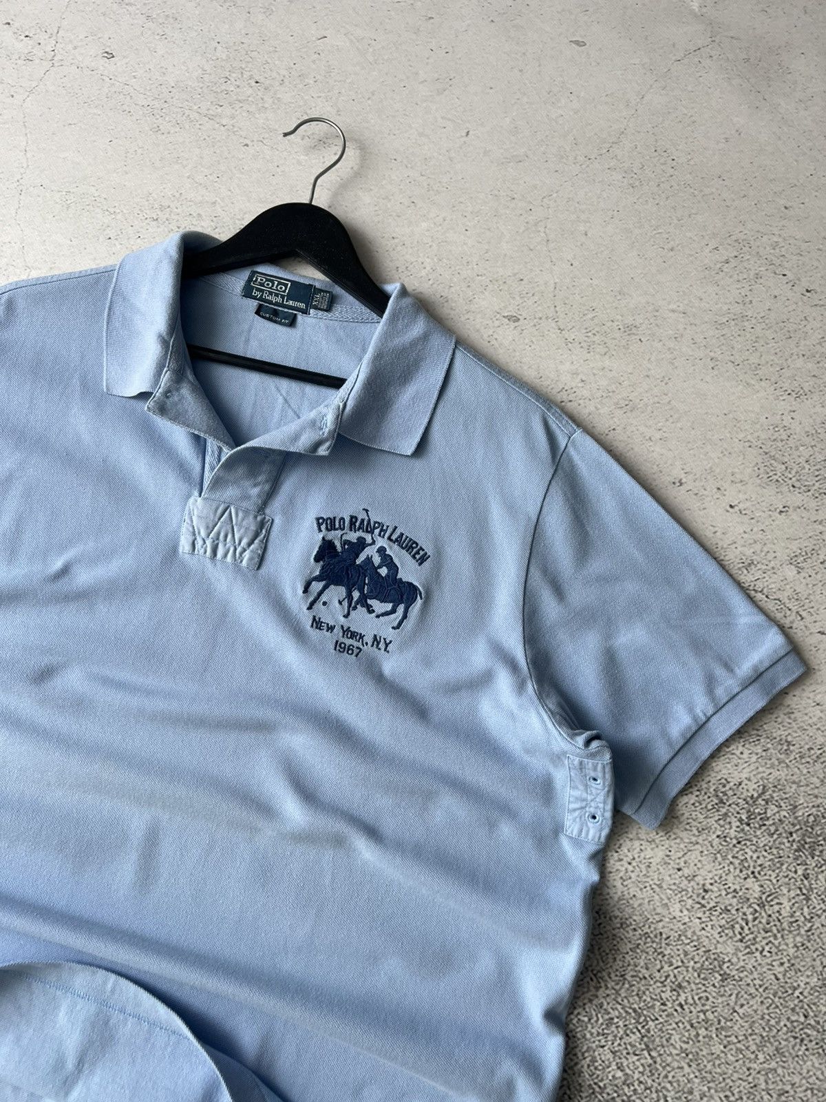 Polo Ralph Lauren 🐎🐎 Y2K Ralph Lauren Vintage Polo Shirt Blue L Size US XXL / EU 58 / 5 - 3 Thumbnail