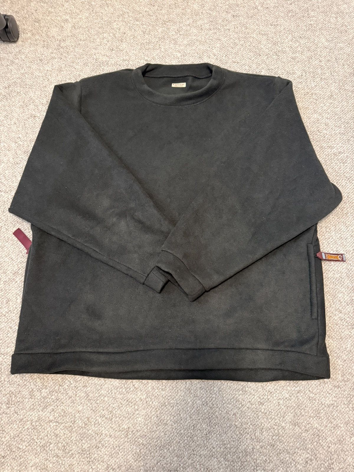 Kapital Reverse Fleece Big Crew Sweater Black Size US L / EU 52-54 / 3 - 2 Thumbnail