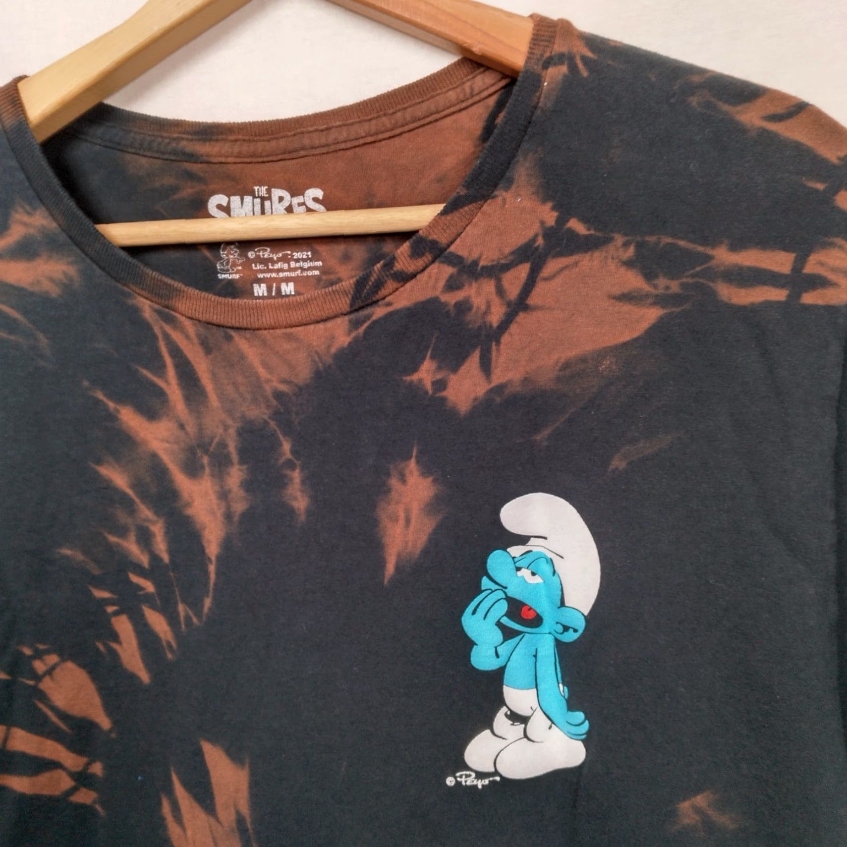 Vintage VINTAGE The Smurfs Shirt Medium Lazy Smurf Black Bleach Dye TV Cartoon Reworked Size US M / EU 48-50 / 2 - 3 Thumbnail