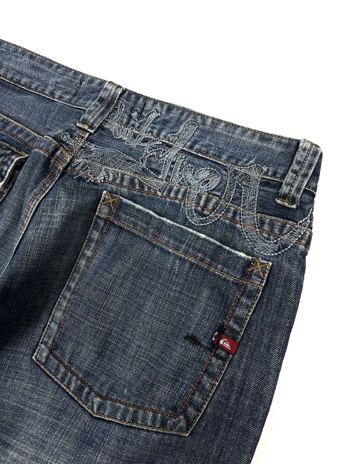 Quiksilver Vintage 90’s Quiksilver Blue Jeans Embroidered Big Logo Y2K Size US 36 / EU 52 - 7 Thumbnail