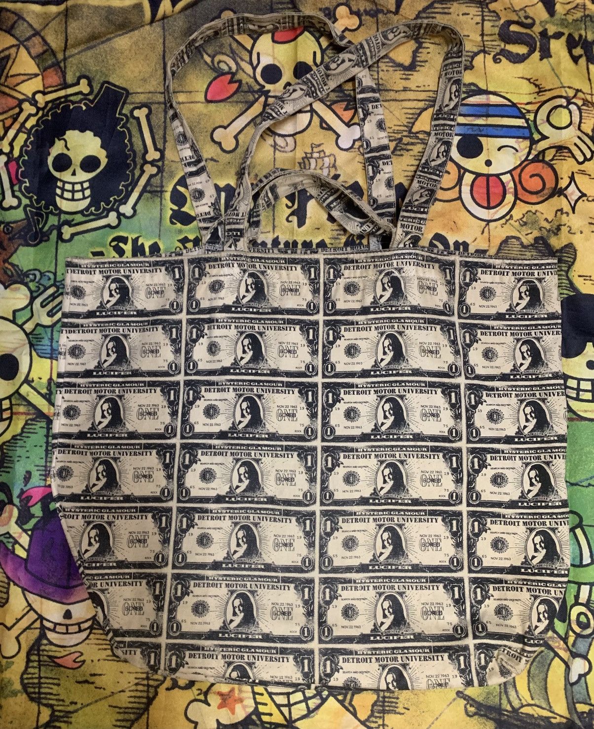 Japanese Brand Hysteric Glamour Lucifer Money Print Tote Bag Size ONE SIZE - 1 Thumbnail
