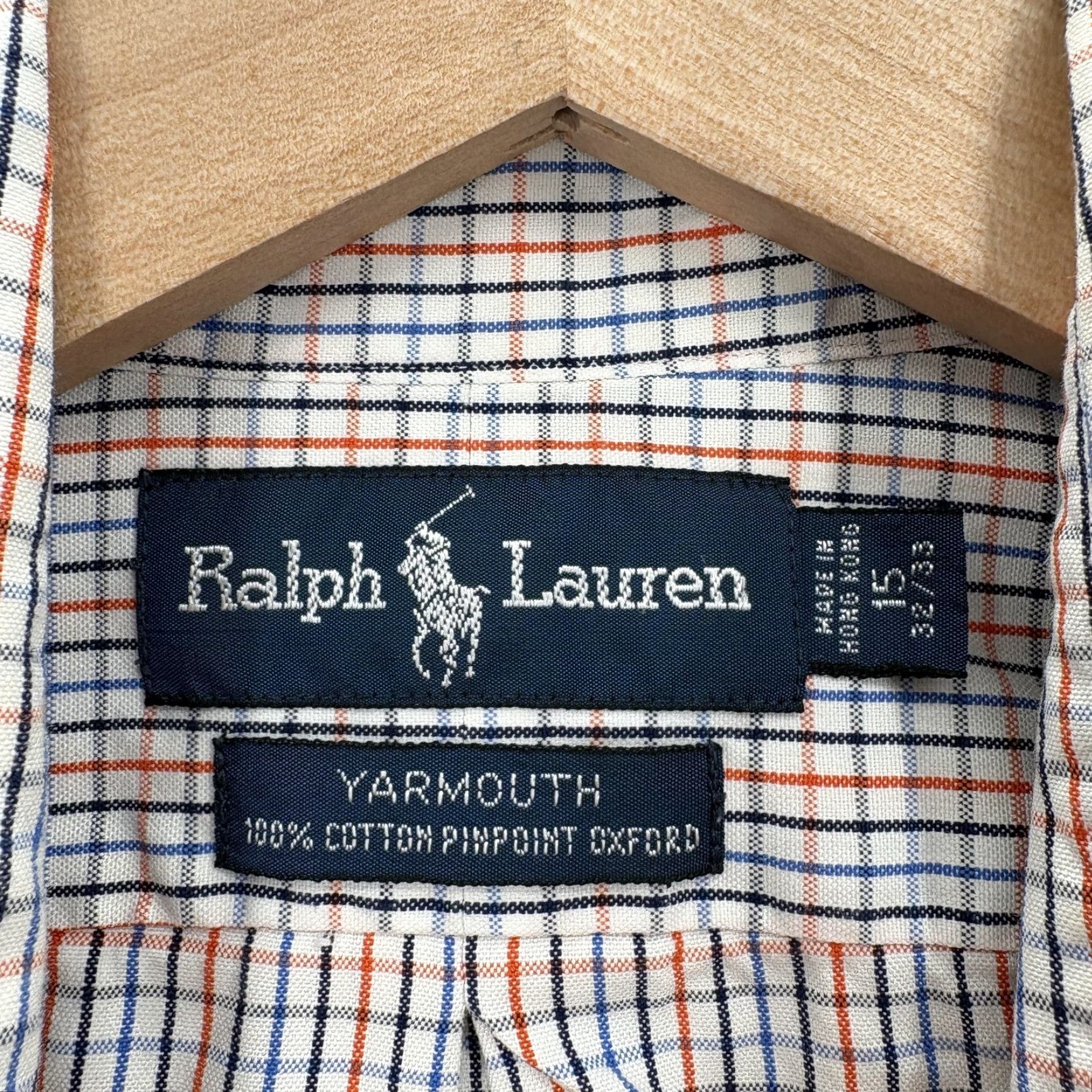 Ralph Lauren Ralph Lauren Dress Shirt Mens 15 32/33 Blue Orange Check Button Down Shirt Size 40R - 4 Thumbnail