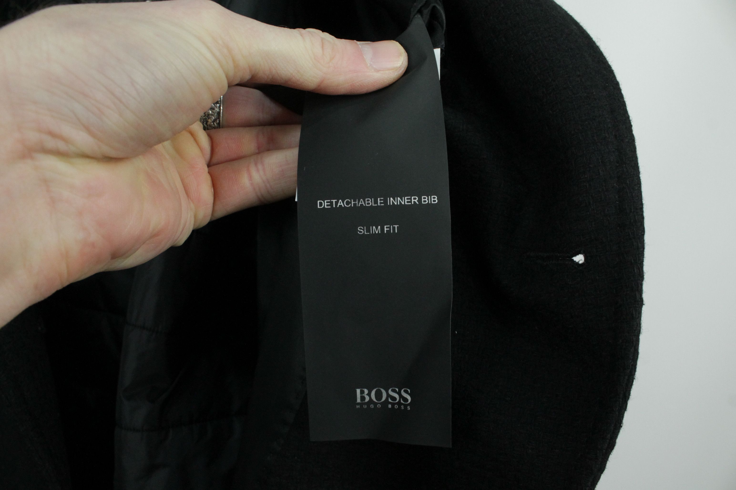 Hugo Boss Hugo Boss Nadim4 Inner Bib Slim Fit Black Wool Coat Size US L / EU 52-54 / 3 - 9 Thumbnail