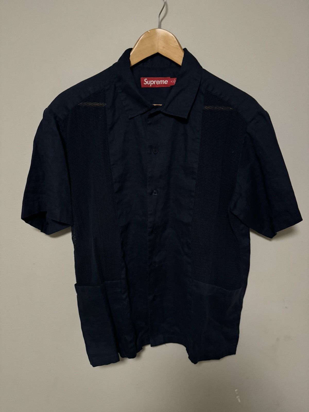 Supreme Mesh panel linen shirt | Grailed