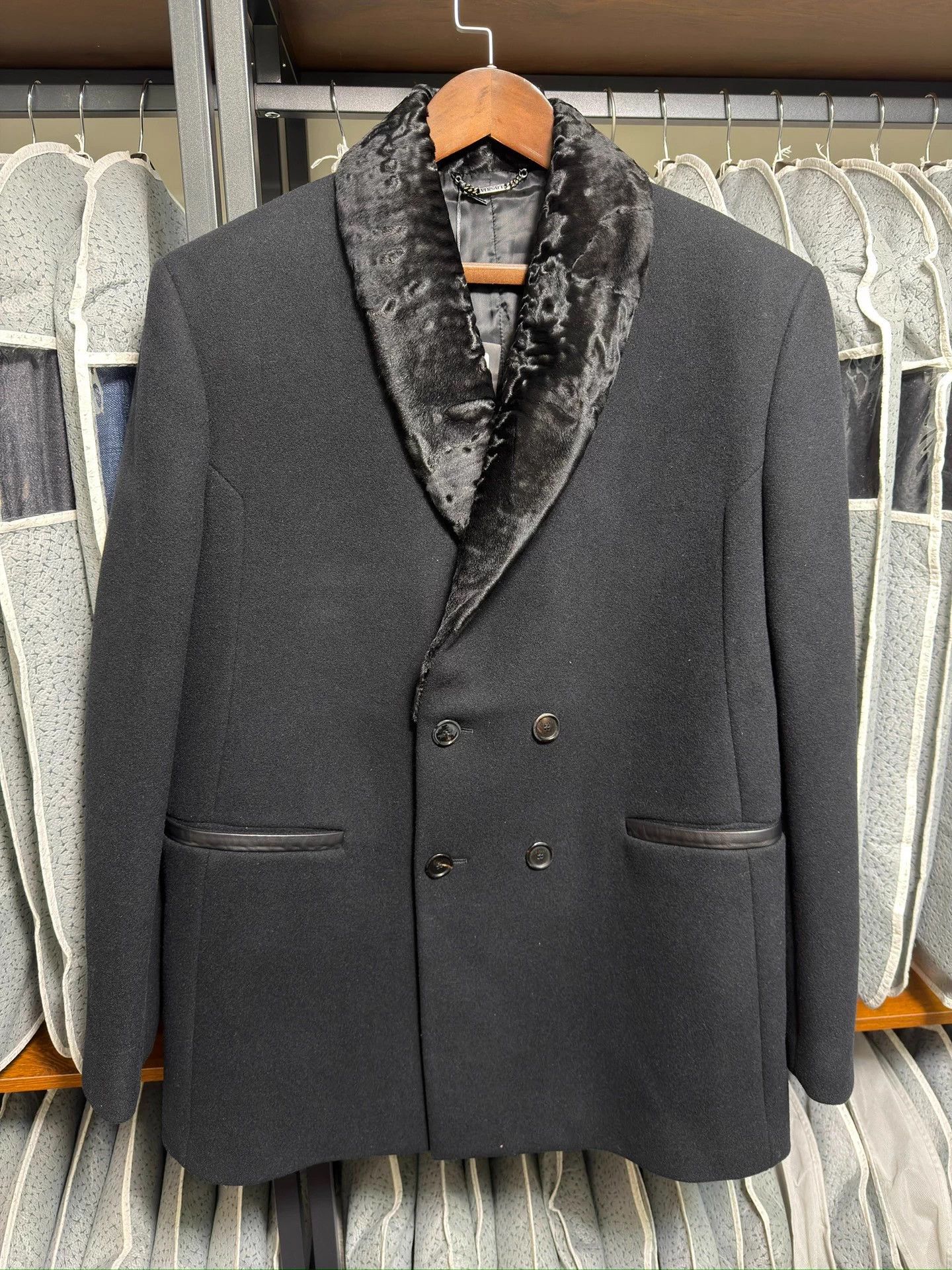 Versace Versace Wool Blend Overcoat Size US L / EU 52-54 / 3 - 1 Thumbnail