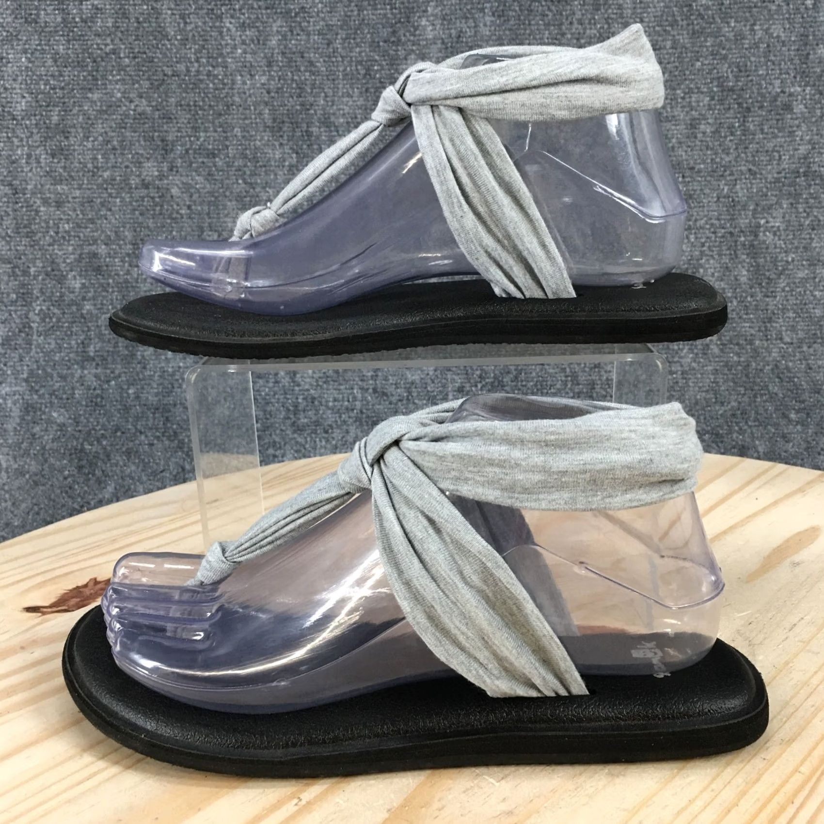 Sanuk Sanuk Sandals Womens 6 Yoga Sling Ella Slingback Gray Fabric Sandals Size US 6 / IT 36 - 2 Thumbnail