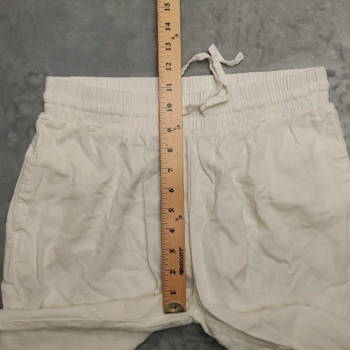 Vintage Linen Blend Pants Womens M White Cropped Summer Resort Comfort Capri Drawstring Size 32" / US 10 / IT 46 - 7 Thumbnail