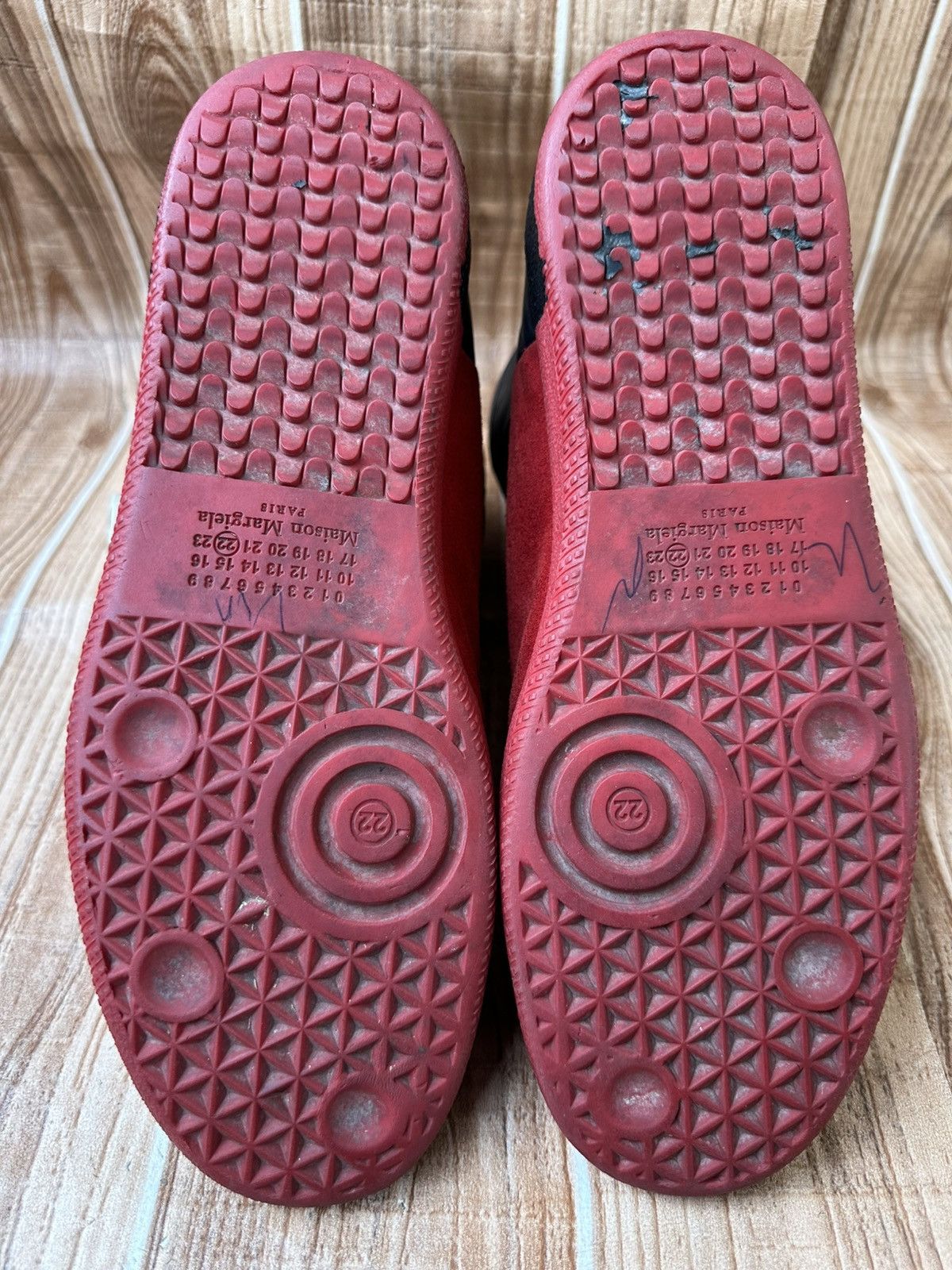 Maison Margiela 👀Maison Margiela Red Leather Suede Futures Hightops Size US 9 / EU 42 - 20 Thumbnail