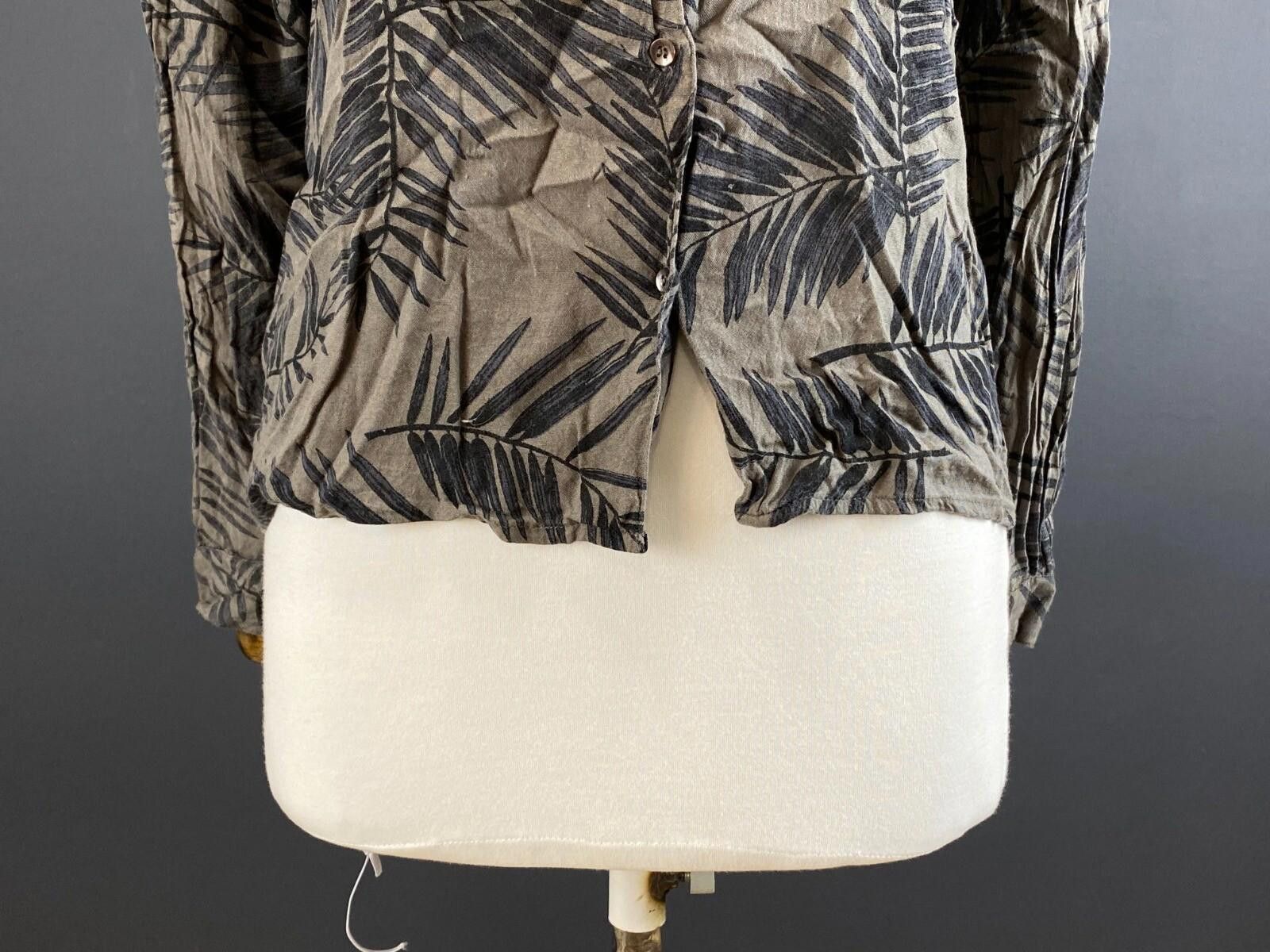 Gianni Valentino GANNI Palm Leaves Brown Blouse Shirt Size XS Size XS / US 0-2 / IT 36-38 - 3 Thumbnail