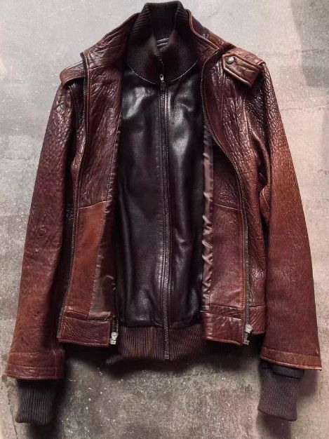 Dolce & Gabbana Early Distressed Double-Layer Cowhide Leather Jacket Size US S / EU 44-46 / 1 - 3 Thumbnail