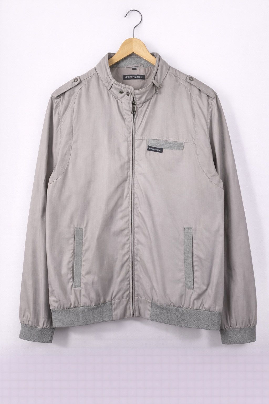 Members Only Members Only Classic Grey Bomber Jacket – Vintage Zip Jacket Size US L / EU 52-54 / 3 - 1 Thumbnail