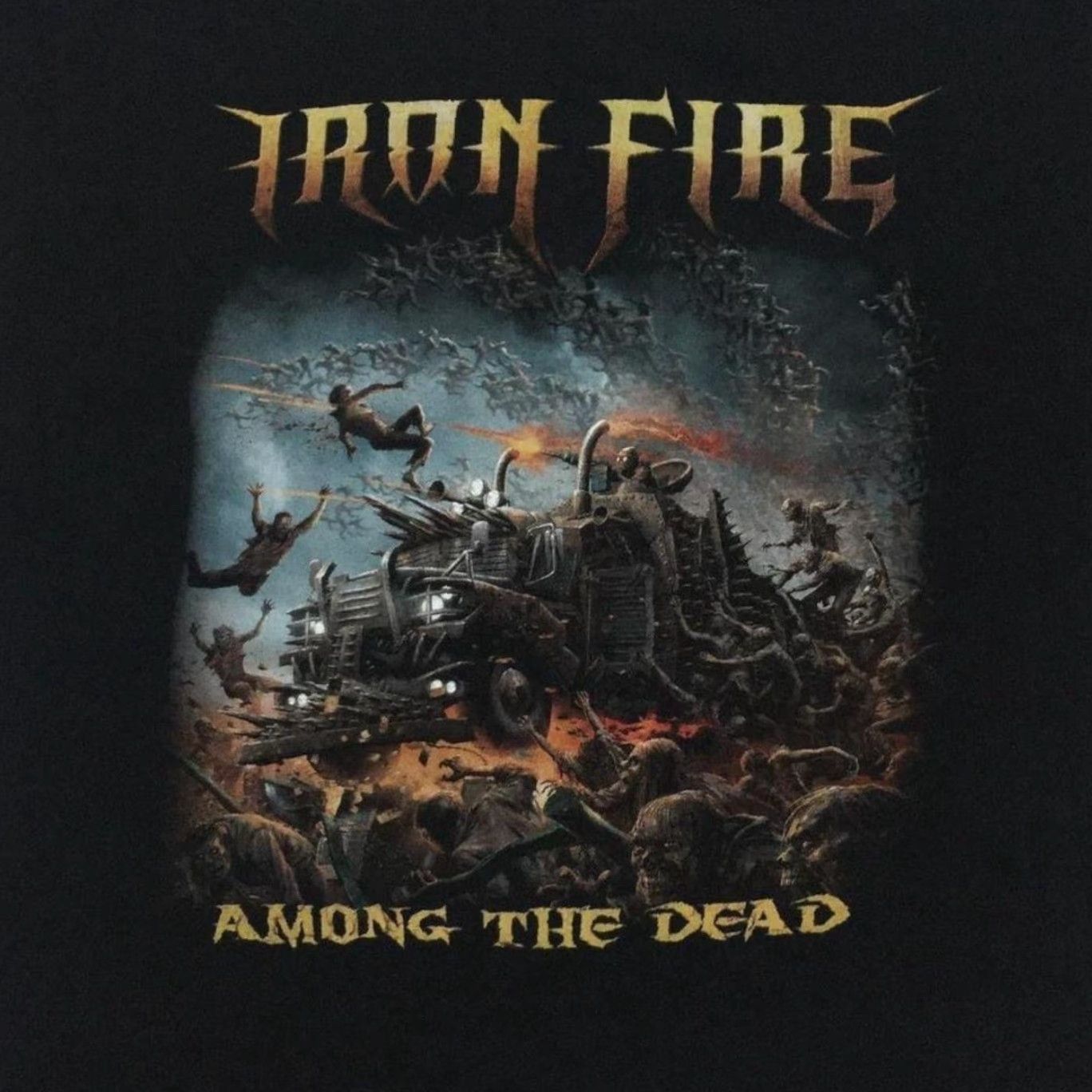 Vintage Iron Fire Among The Dead Speed Power Heavy Metal Band Black T-Shirt Large Mens Shirt Graphic Print Front Back Size US L / EU 52-54 / 3 - 4 Thumbnail