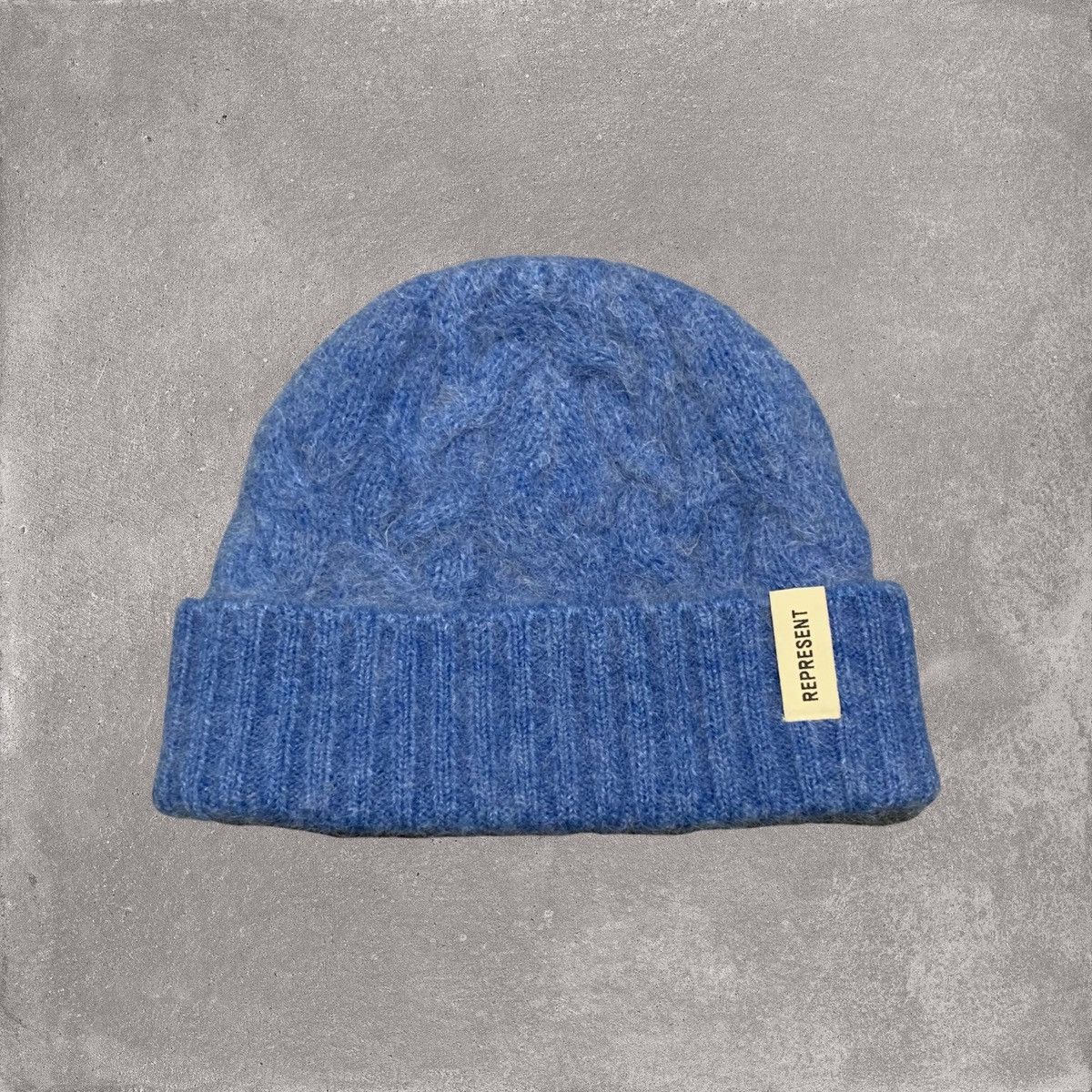 Represent Clo. Represent Beanie Electric Blue Cable Knit Hat Size ONE SIZE - 1 Thumbnail