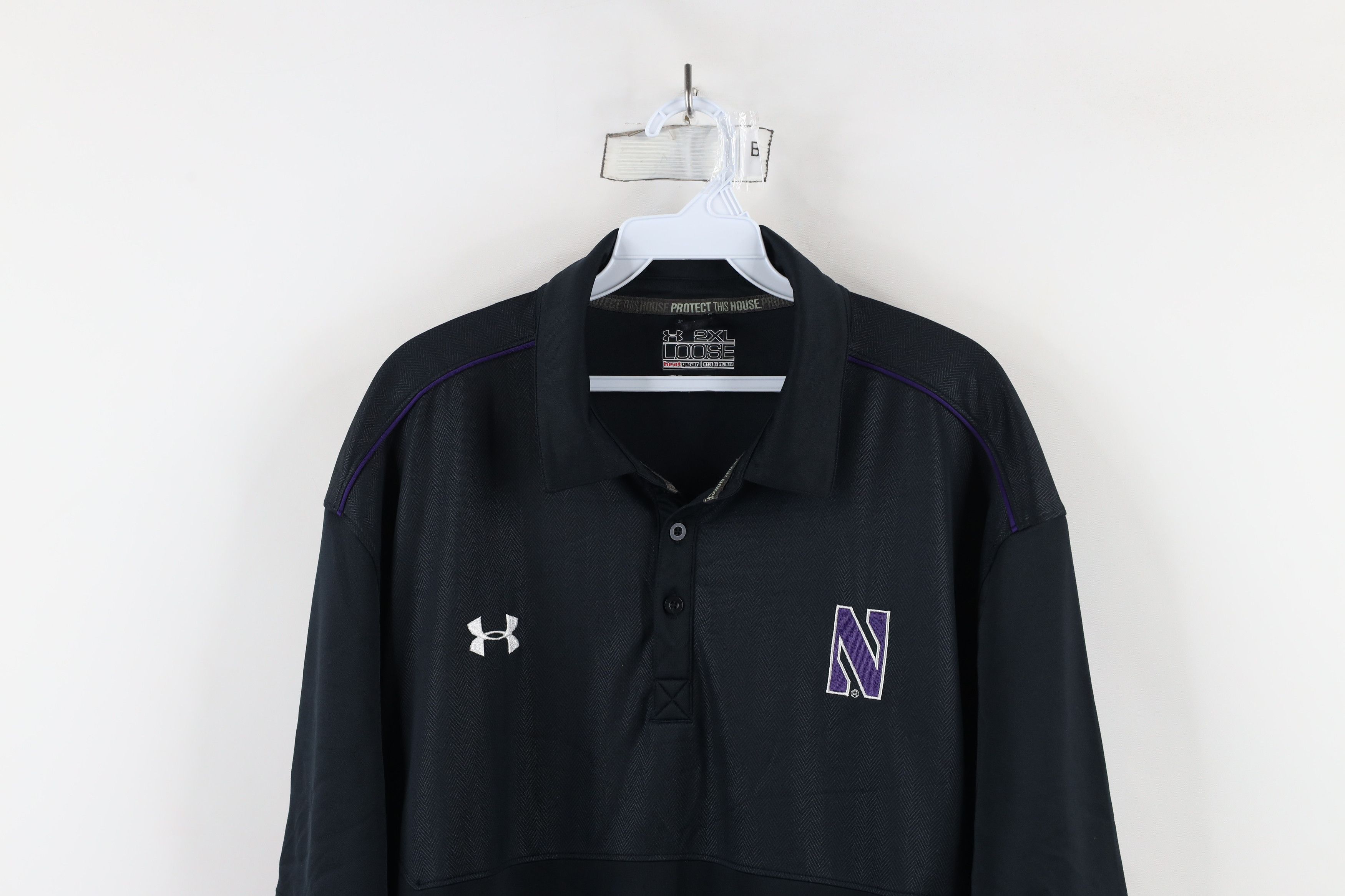 Under Armour × Vintage Under Armour University Collared Golf Polo Shirt Black Size US XXL / EU 58 / 5 - 2 Thumbnail