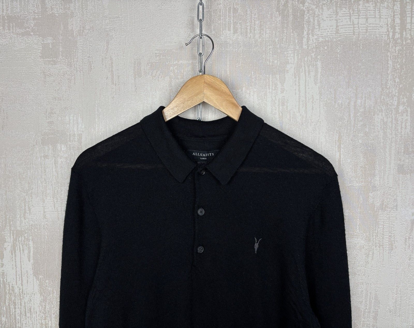 Allsaints AllSaints Mode Merino Wool Long Sleeve Polo Sweater Jumper Size US L / EU 52-54 / 3 - 1 Thumbnail