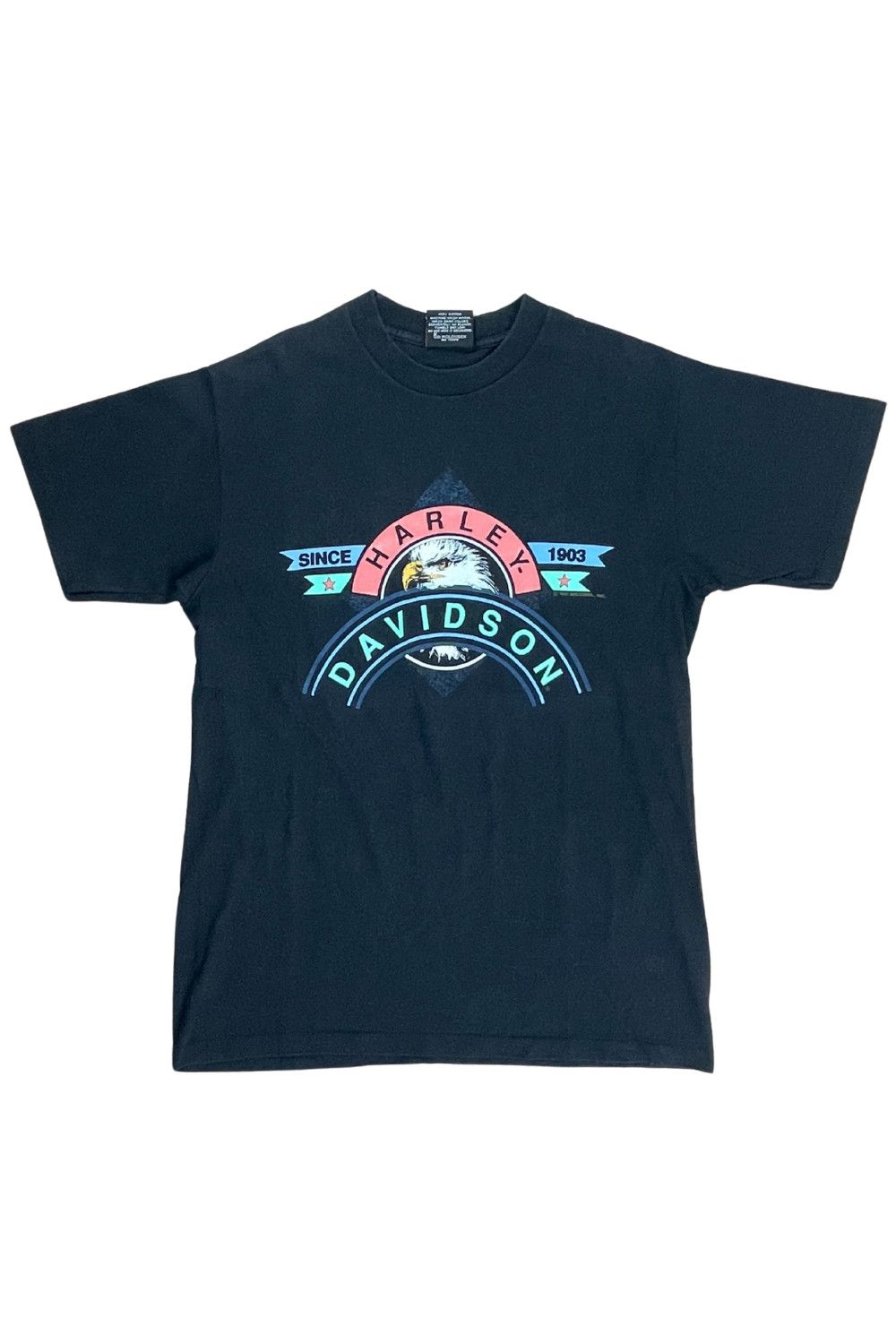 Harley Davidson × Vintage 1991 Harley Pastel Eagle - Holoubek - Single Stitch - Sz M Size US S / EU 44-46 / 1 - 2 Thumbnail