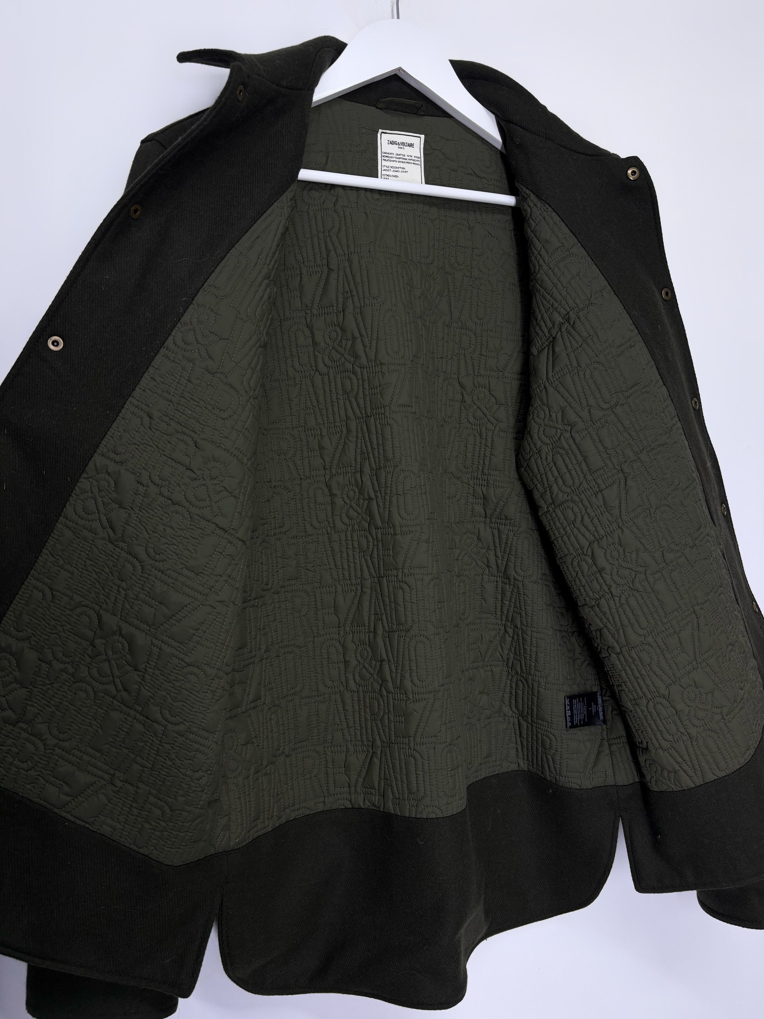 Zadig & Voltaire Zadig & Voltaire Paris Green Wool Button Up Worker Jacket Size US L / EU 52-54 / 3 - 15 Thumbnail