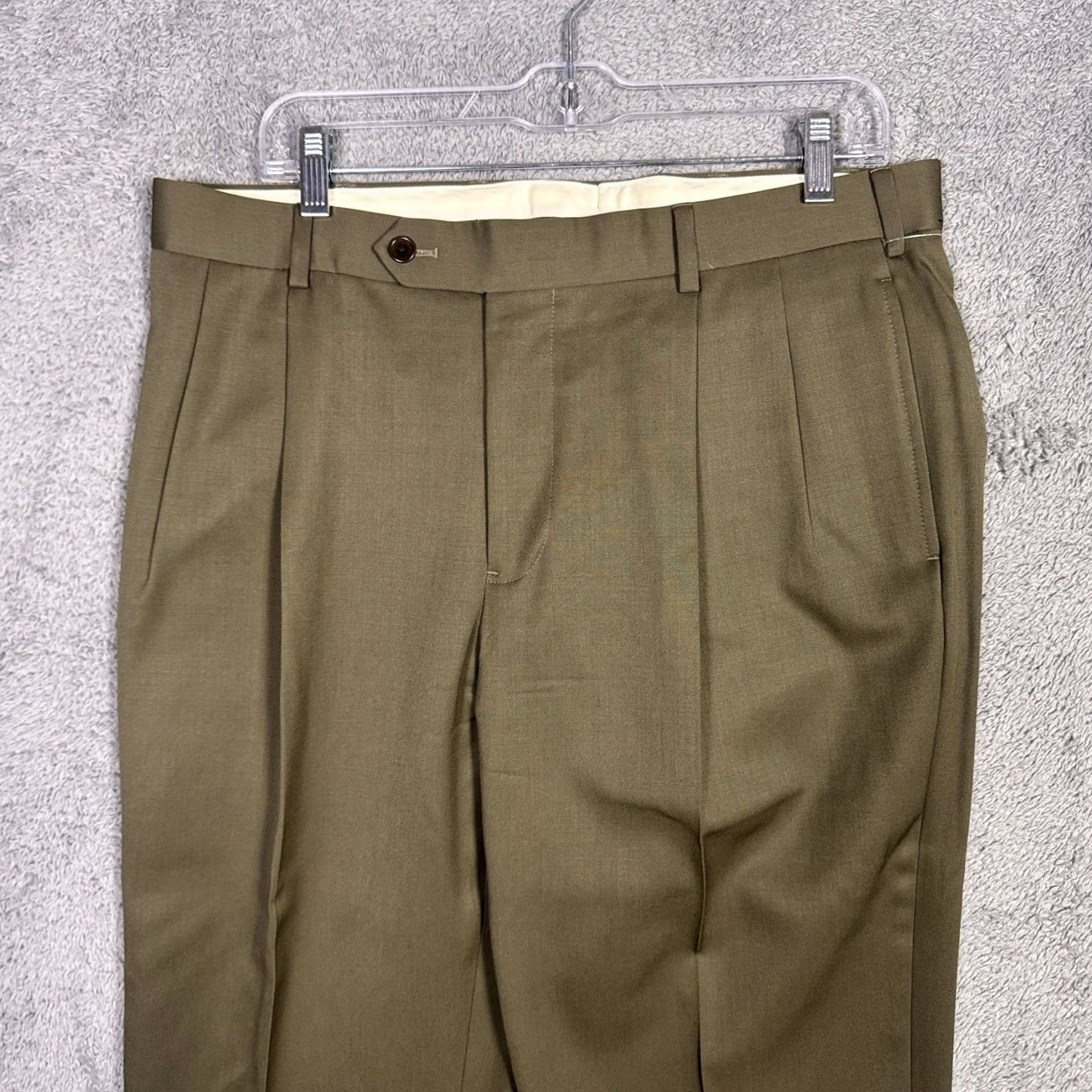 Brooks Brothers Brooks Brothers Pants Mens 35x30 Madison 1818 Pleated Cuffed 100% Wool Dress Size US 35 - 4 Thumbnail