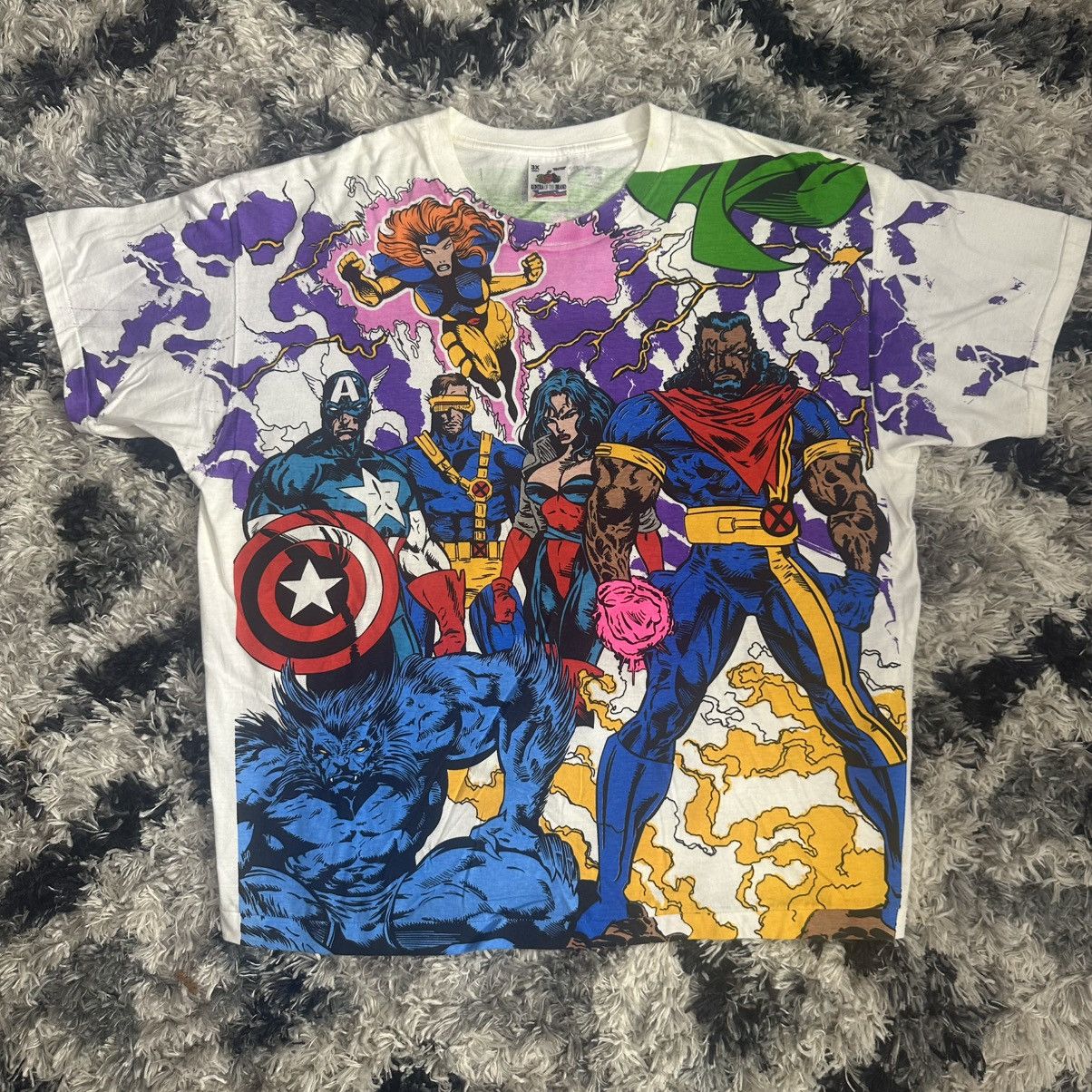 Vintage Vintage All Over Marvel Print Front and Back XL Size US XL / EU 56 / 4 - 1 Thumbnail