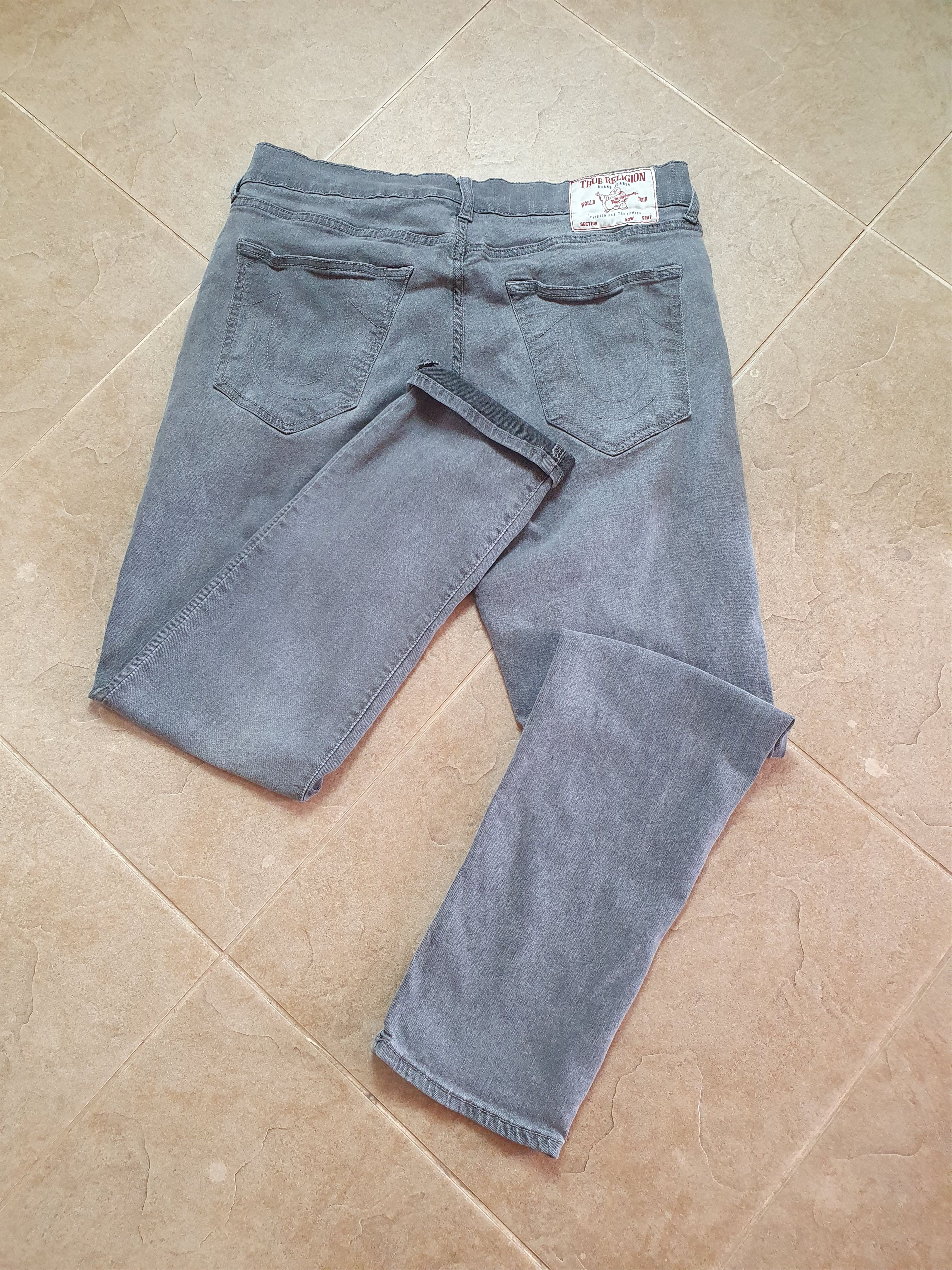 Gray Denim True Religion Mens Size 34 Rocco Relaxed Skinny