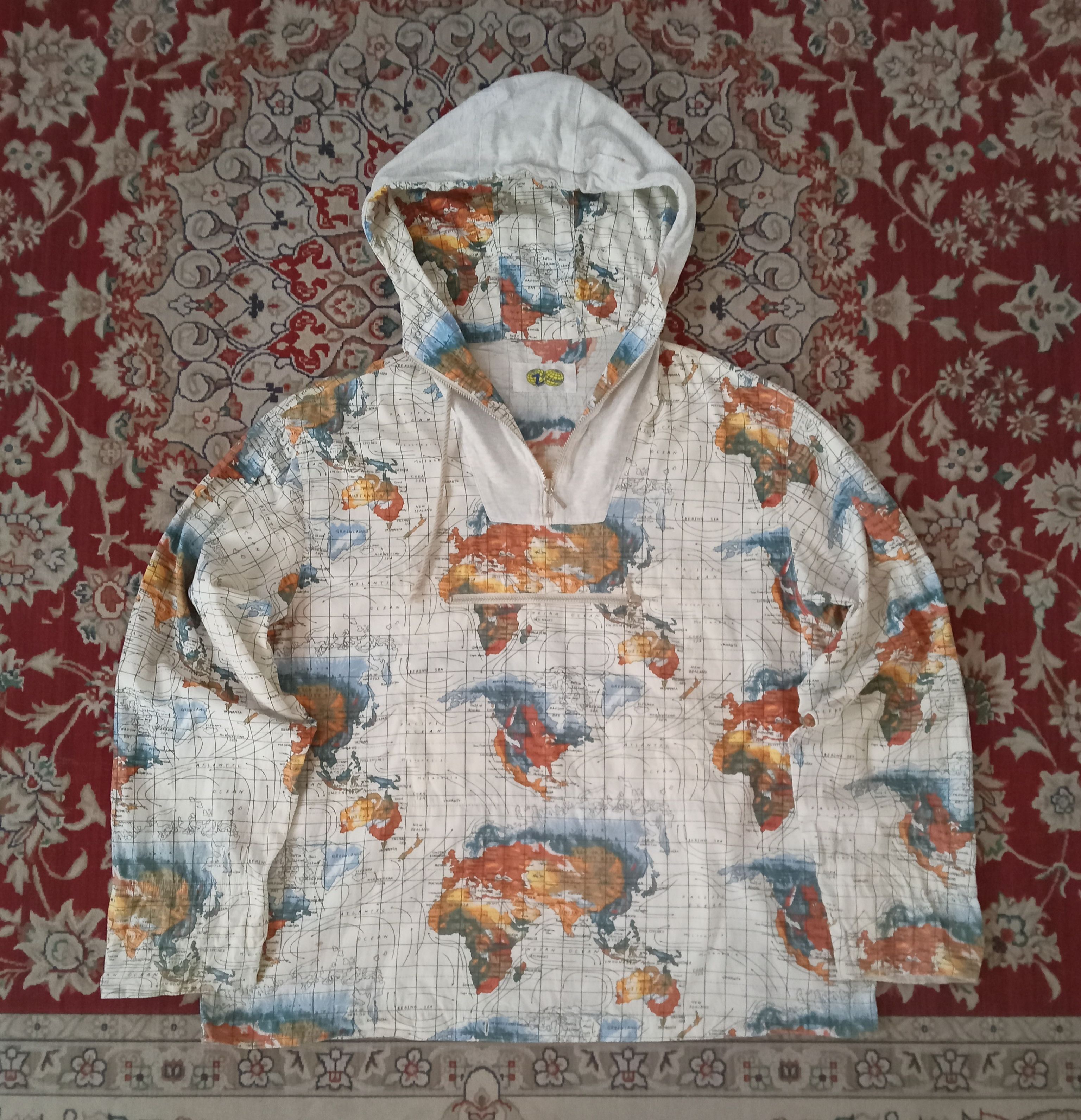 Japanese Brand Z of Zampa Rare World Maps Design Anorak Jacket Size US M / EU 48-50 / 2 - 1 Thumbnail