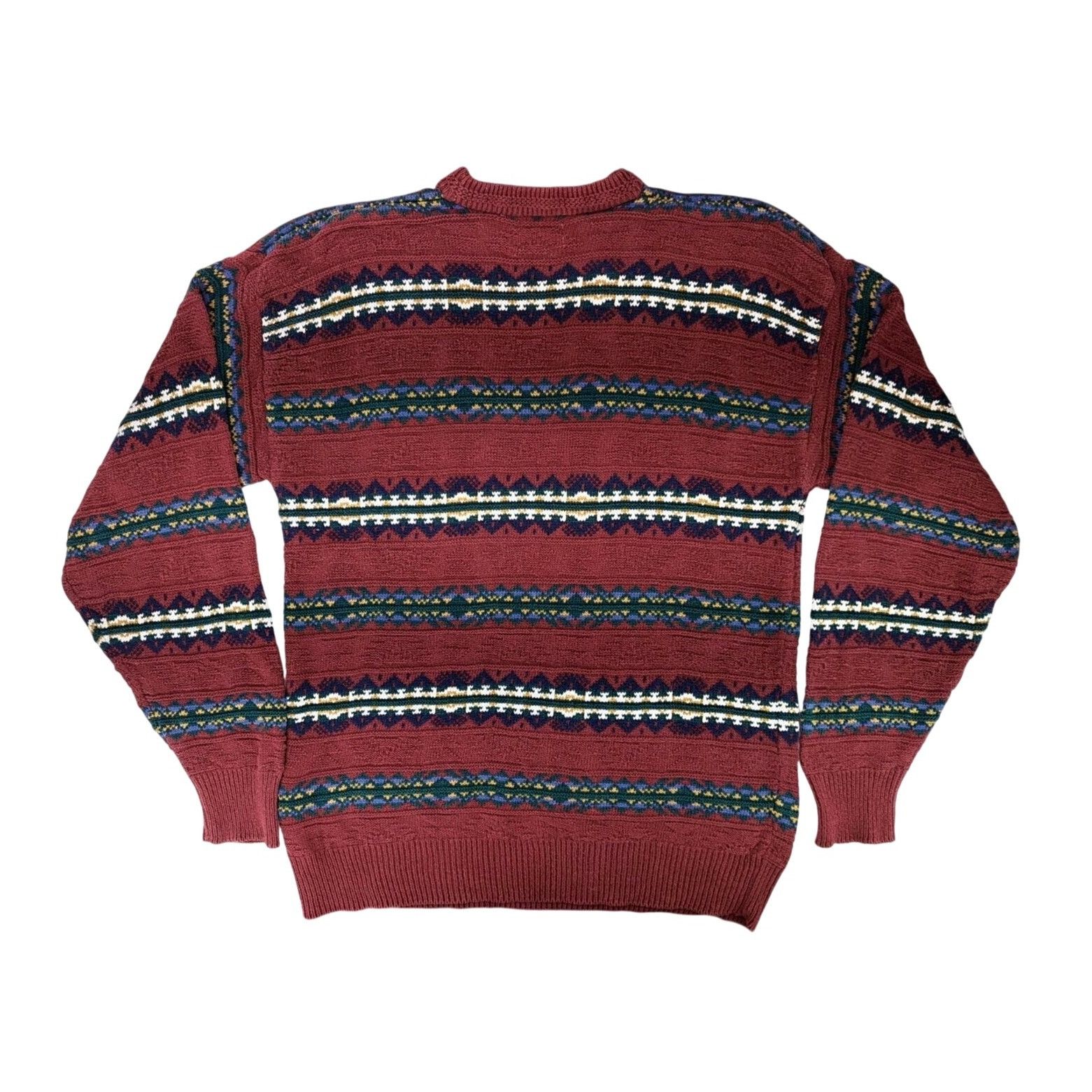 Van Heusen Vintage Van Heusen Sweater Men Medium Burgundy Red Geometric Size US M / EU 48-50 / 2 - 2 Thumbnail