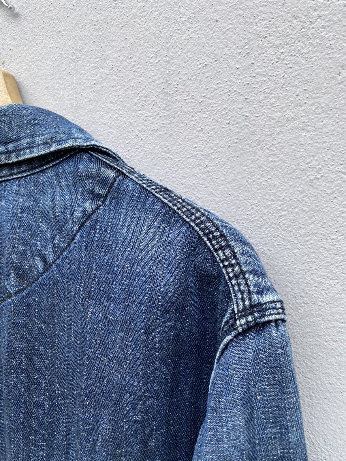 Japanese Brand US NAVAL Herring Bone Twill Faded Indigo Chore USN Jacket Size US M / EU 48-50 / 2 - 15 Thumbnail