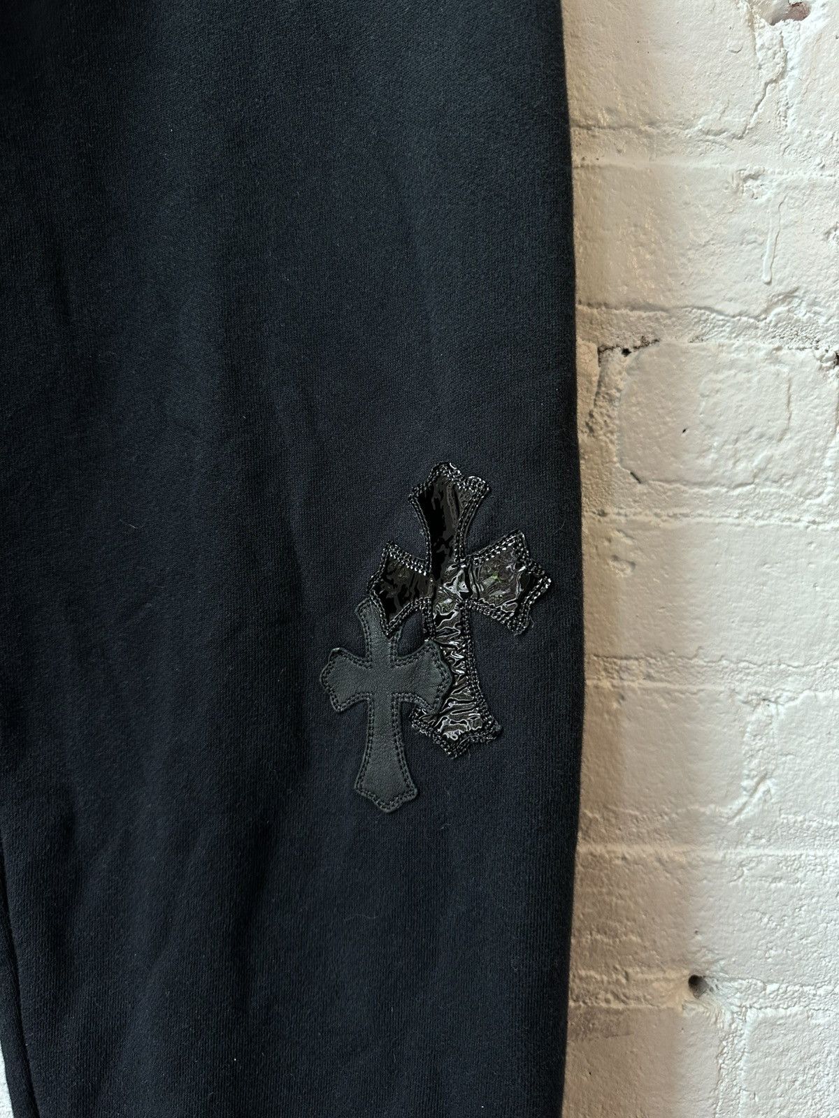 Chrome Hearts CHROME HEARTS LEATHER CROSS PATCH SWEATS M-XL Size US 30 / EU 46 - 3 Thumbnail