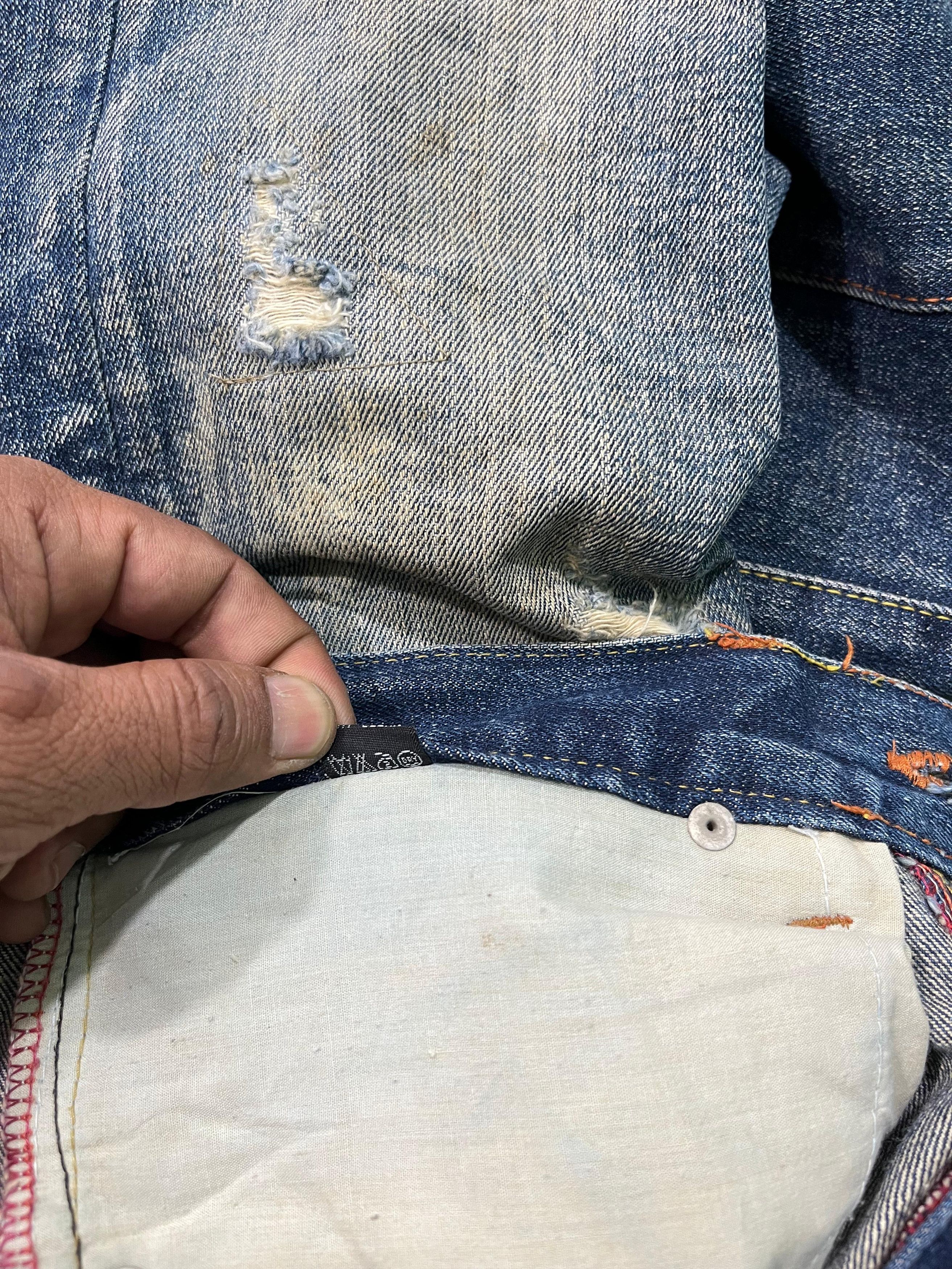 The Real McCoy's Mr.Mccoy Distressed Flare Denim Size US 30 / EU 46 - 7 Thumbnail