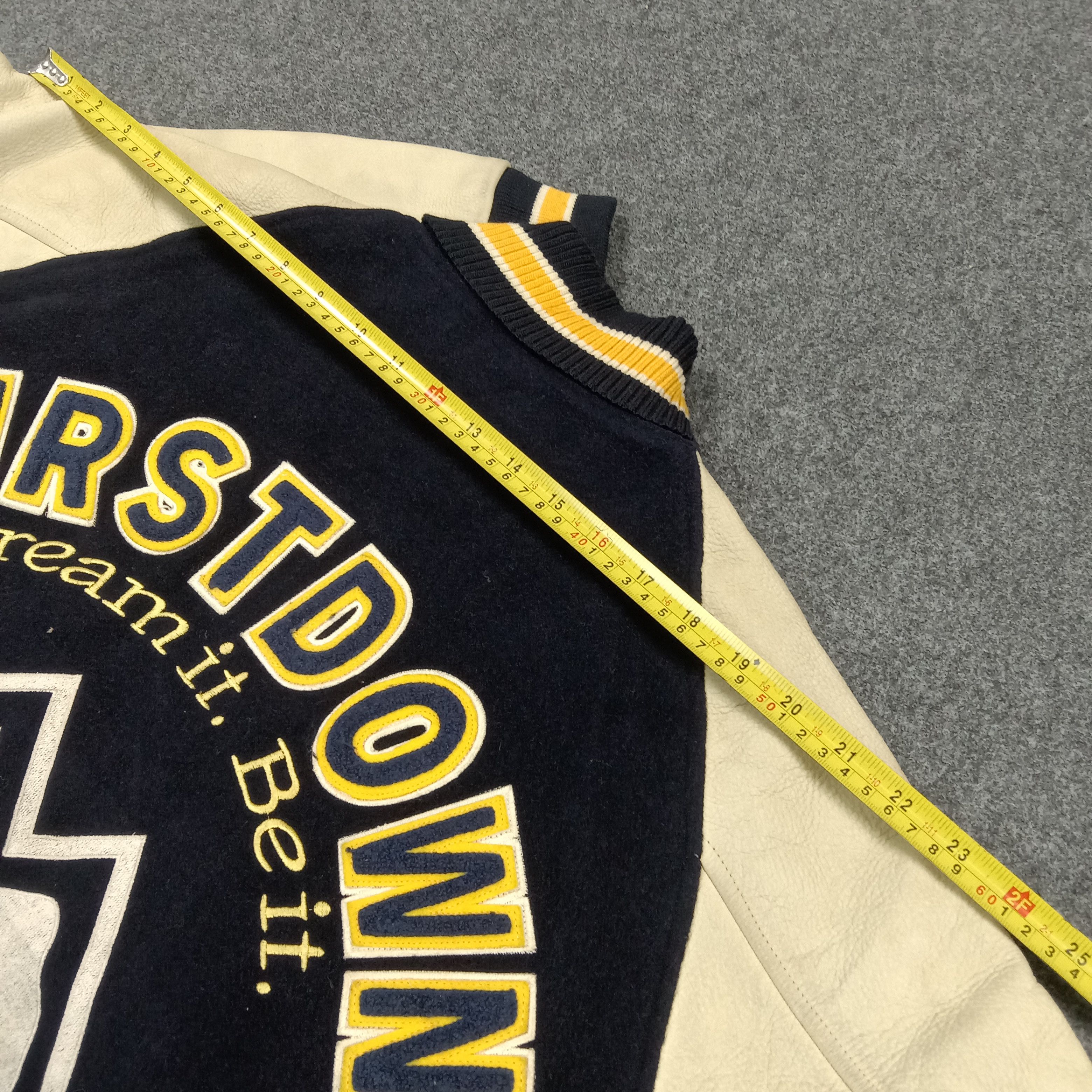 Vintage First Down Exploration USA Letterman Varsity Jacket C291N34 Size US L / EU 52-54 / 3 - 6 Thumbnail