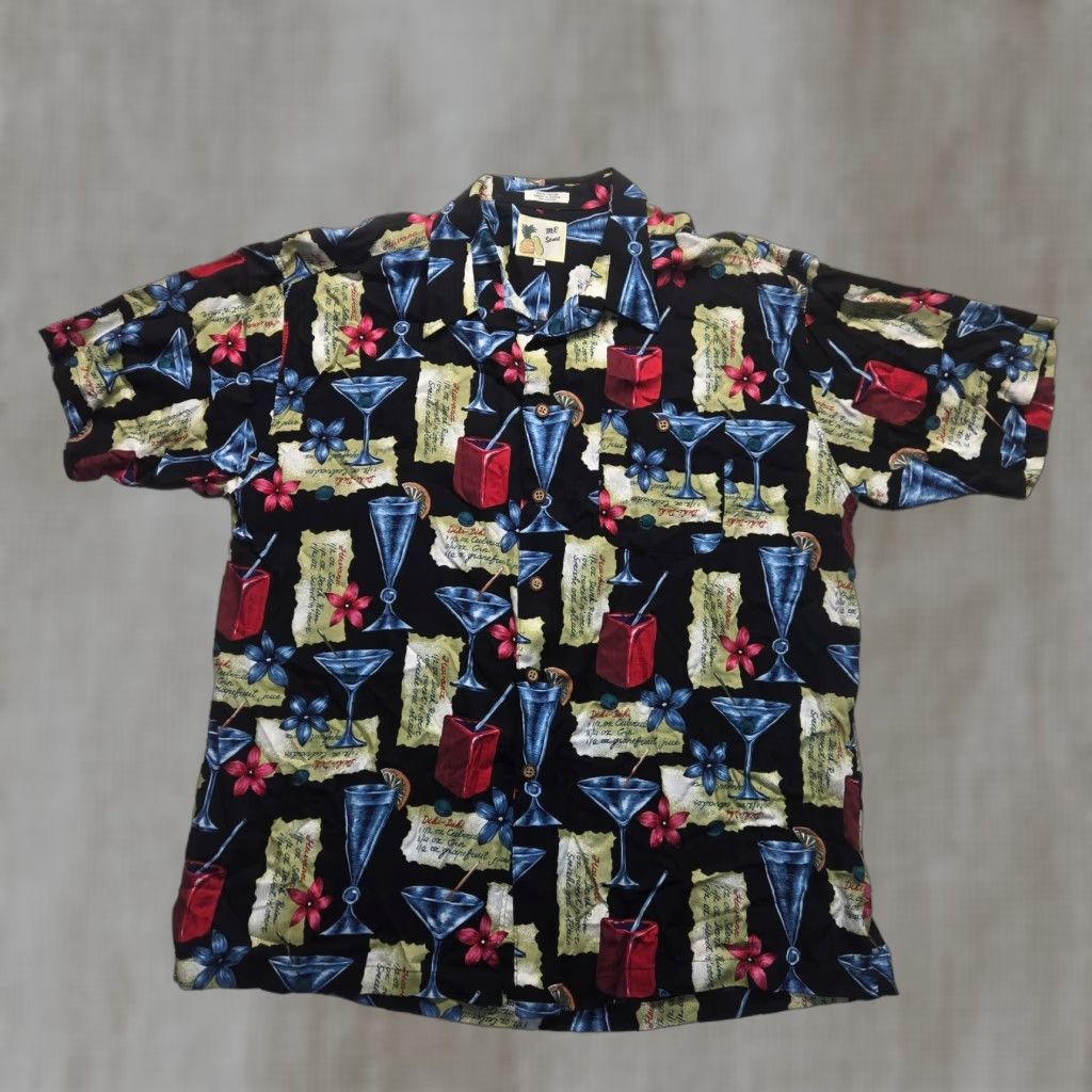 Vintage M.E. Sport Collection Black Tropical Hawaiian Button-Up Shirt Short Sleeve Adult XL Mens Size US XL / EU 56 / 4 - 1 Thumbnail