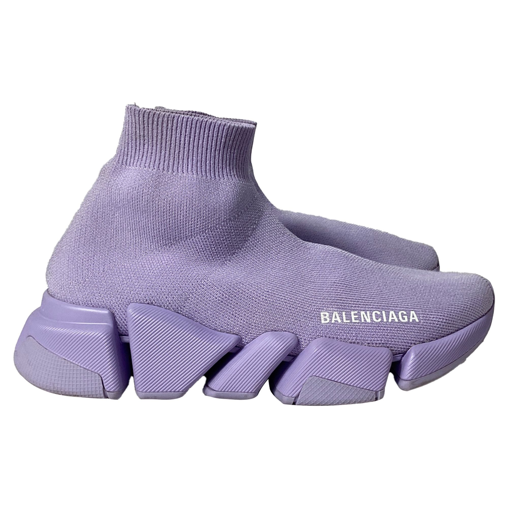 Balenciaga Balenciaga Speed 2.0 Trainer Shoes in Purple Polyester Size US 6 / IT 36 - 1 Thumbnail