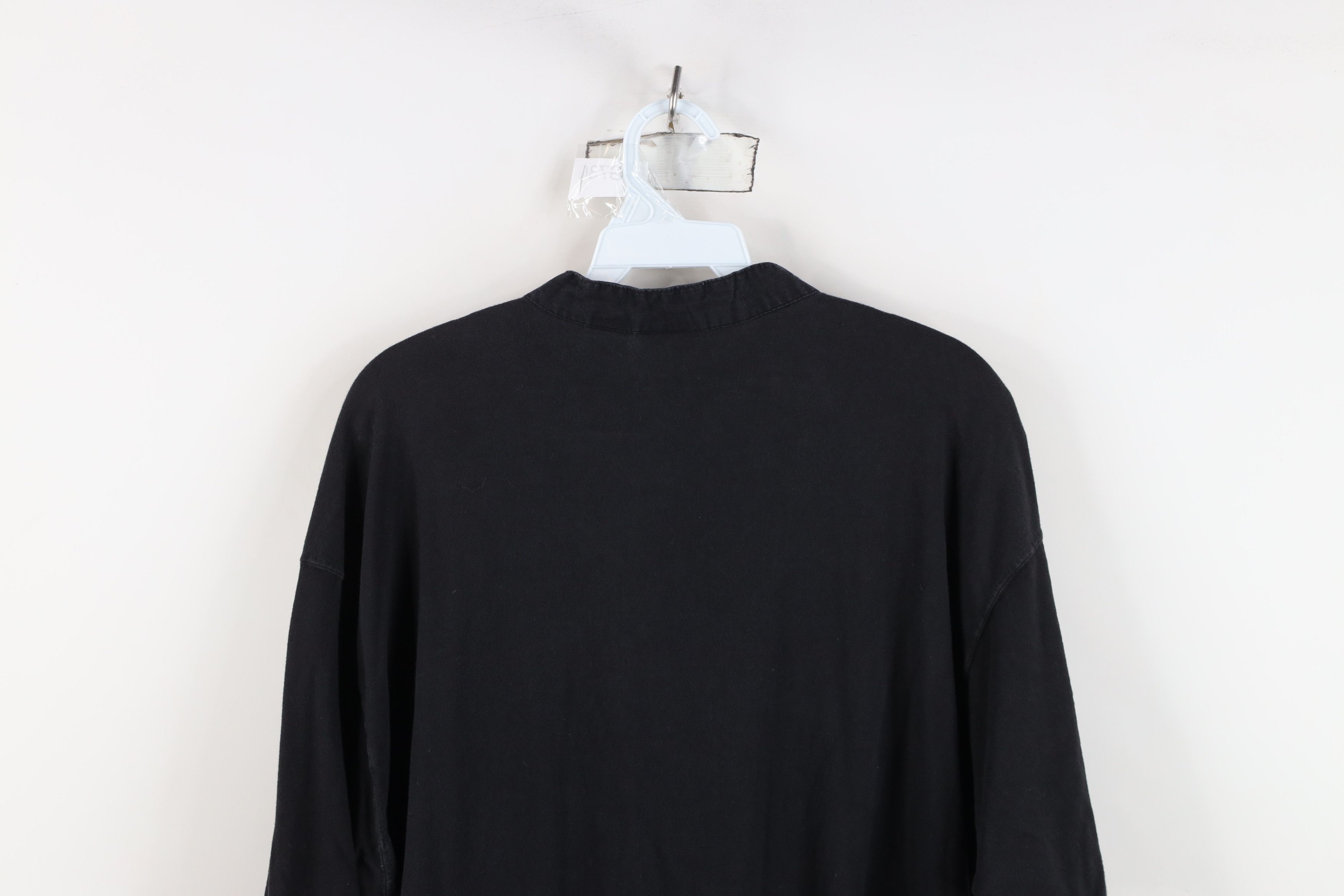 Vintage Vintage 90s Streetwear Blank Cotton Henley T-Shirt Black Size US L / EU 52-54 / 3 - 12 Thumbnail