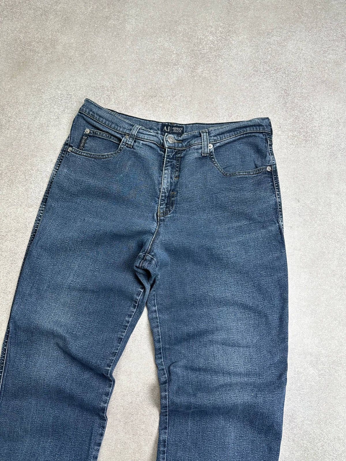 Armani Vintage Armani Metal Logo Baggy Relaxed Jeans Pants 33 Size US 33 - 7 Thumbnail