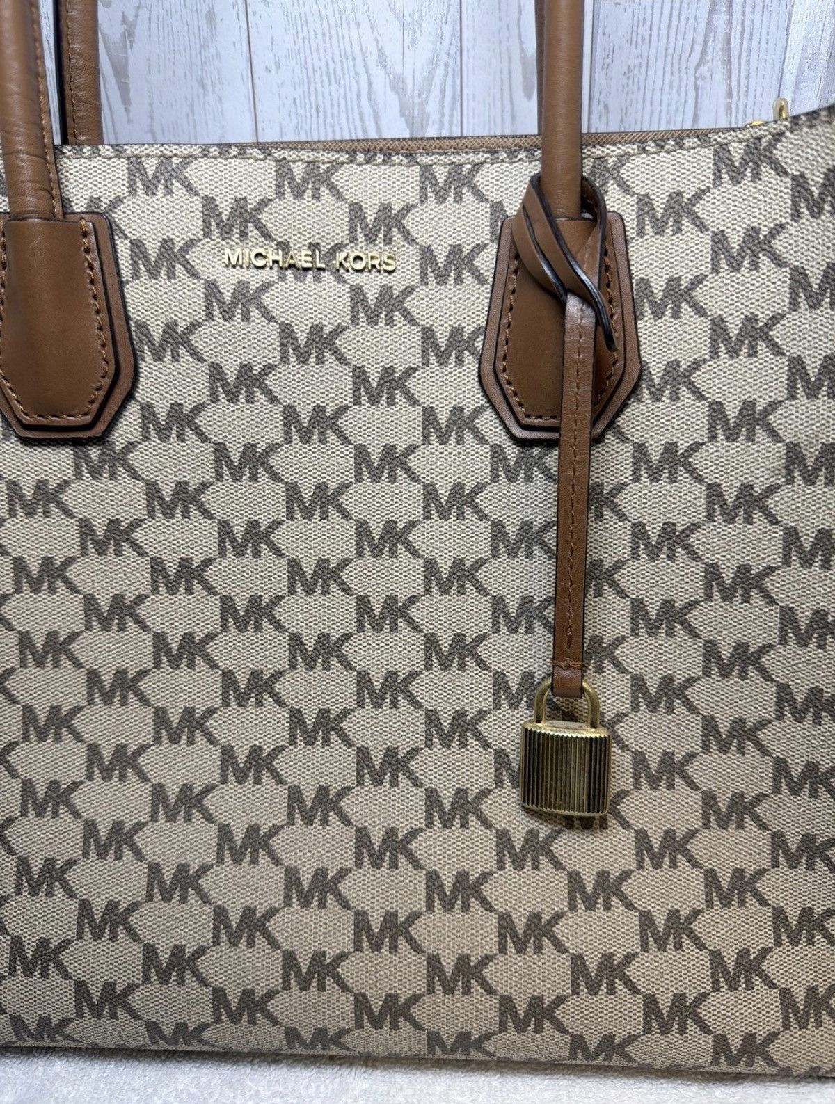 Michael Kors Michael Kors MK Signature Tote Bag –Brown Trim, Shoulder Bag Size ONE SIZE - 2 Thumbnail