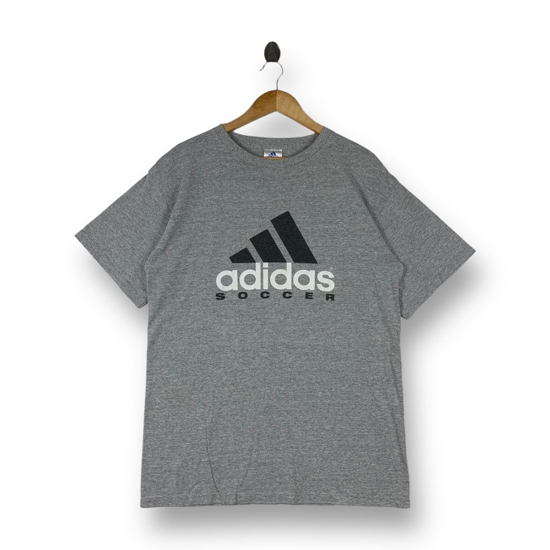 Adidas Vintage 90s ADIDAS soccer grey tee shirt Size US M / EU 48-50 / 2 - 1 Thumbnail