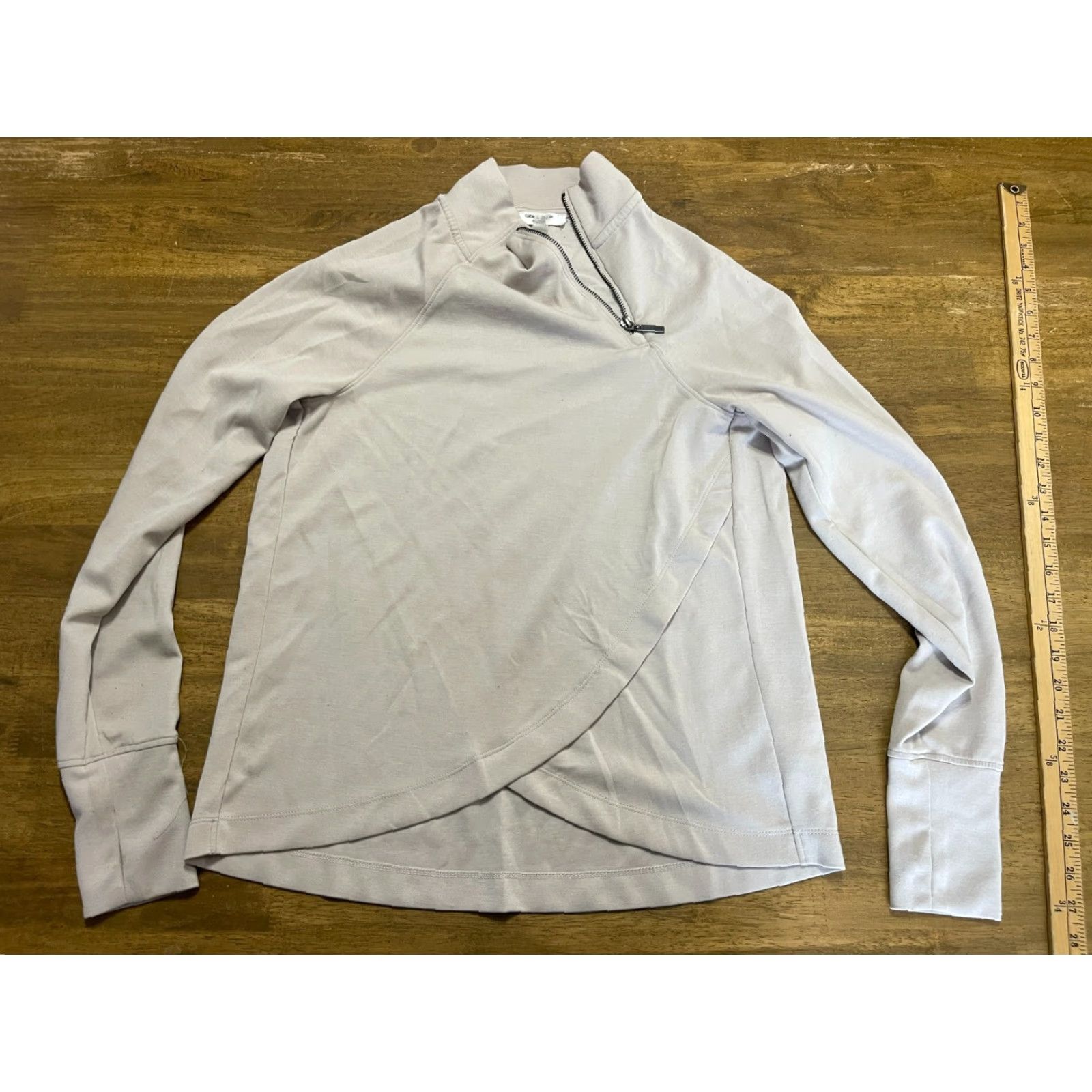 Vintage Cable & Gauge Shirt Womens Size S Tan 1/4 Zip Long Sleeve Beige Brown Zip Shirt Women’s Small Tan Long Sleeve 4 Size S / US 4 / IT 40 - 2 Thumbnail