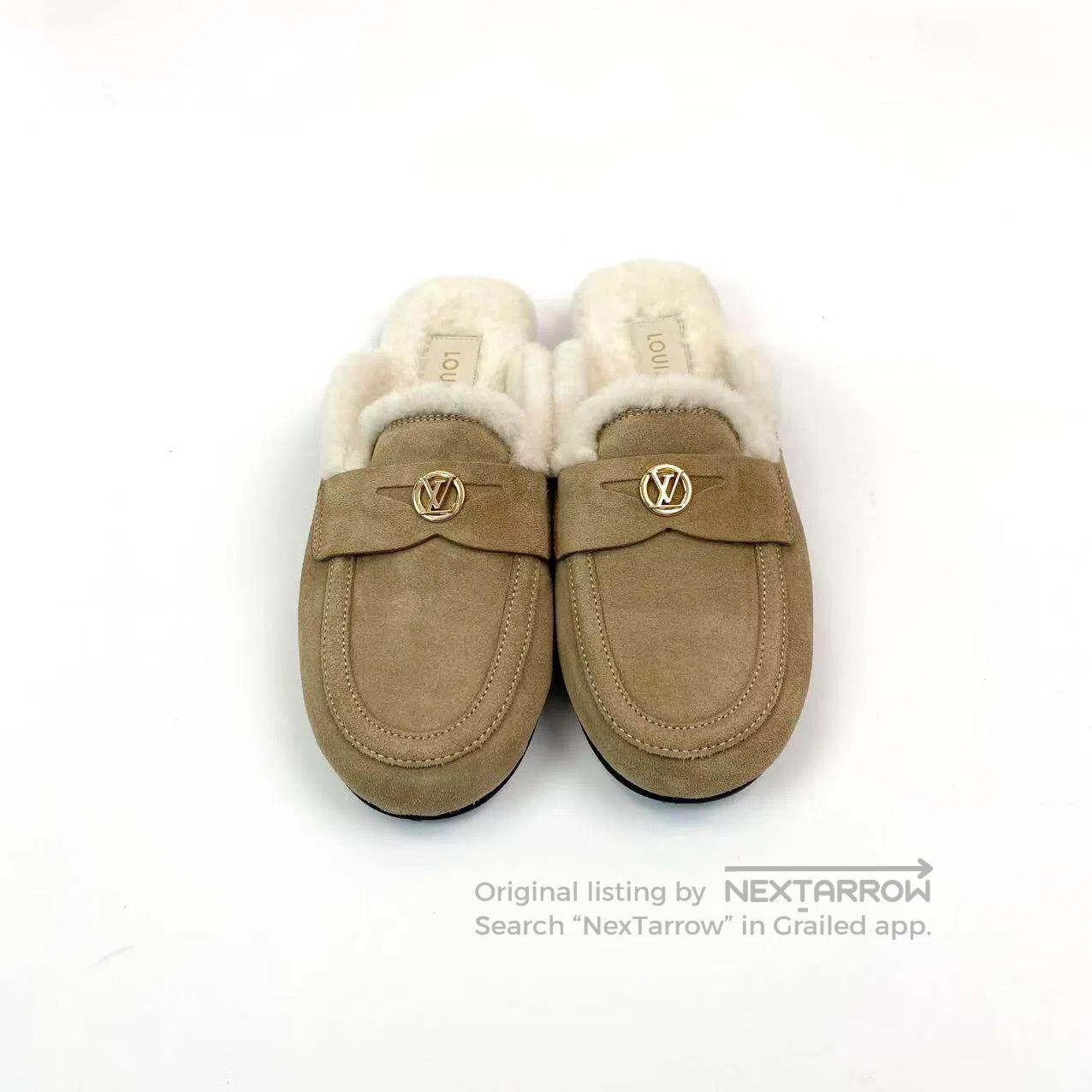 Louis Vuitton Louis Vuitton Gold label logo suede round toe half slip| Size US 5.5 / IT 35.5 - 2 Thumbnail