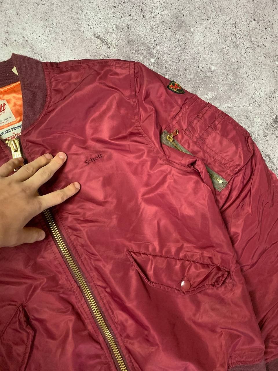 Schott Vintage Schott CWU Flight Bomber Jacket silver Military 90s Size US S / EU 44-46 / 1 - 3 Thumbnail