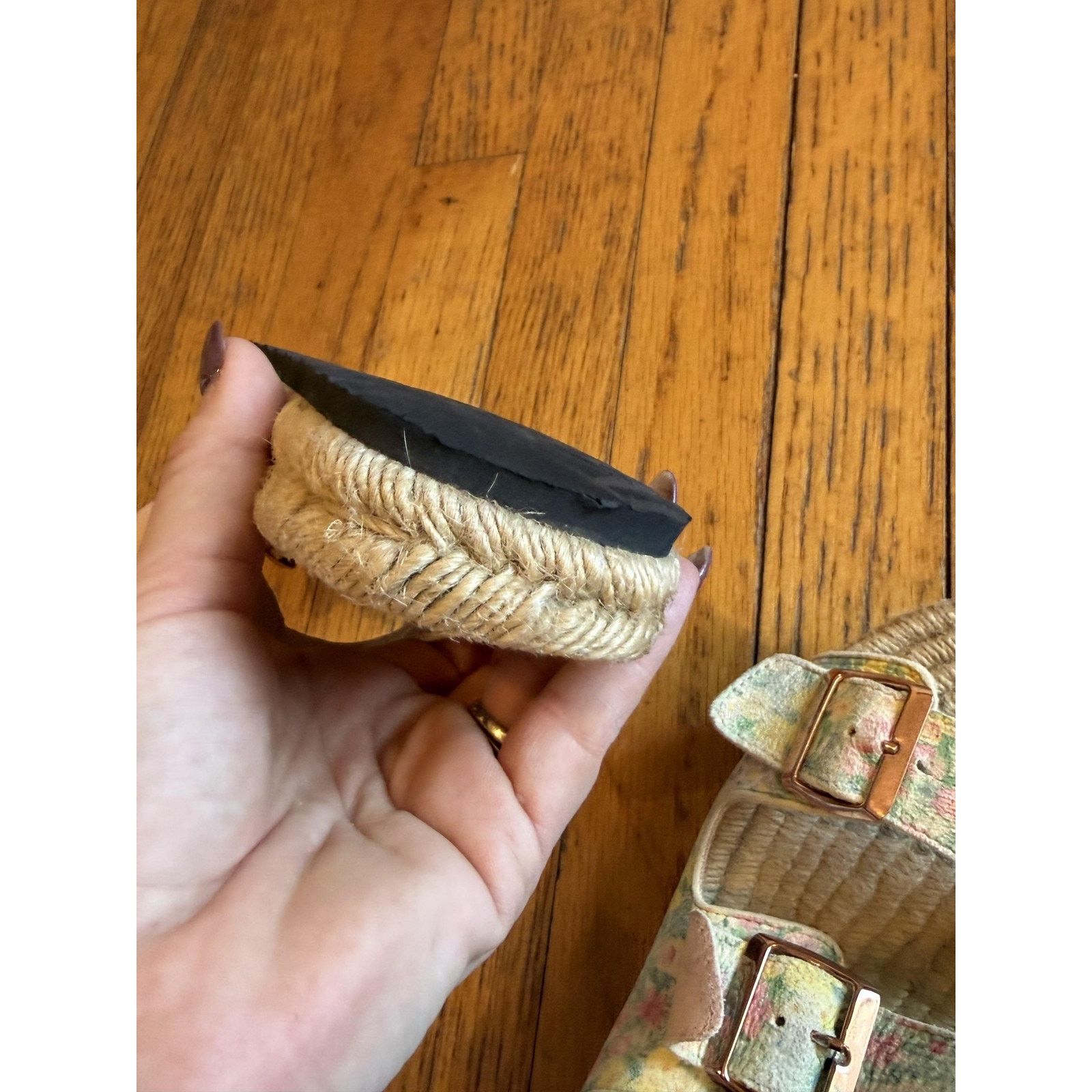 LoveShackFancy LoveShackFancy Manebí Nordic Floral Leather Espadrille Slide Size US 8.5 / IT 38.5 - 7 Thumbnail