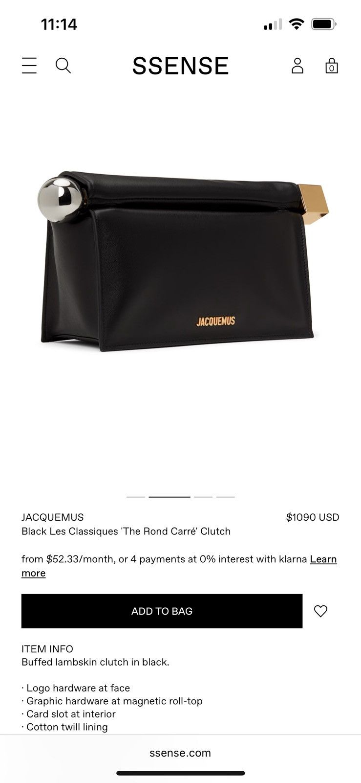 Jacquemus Jacquemus Black Les Classiques “The Rond Carre” Clutch Size ONE SIZE - 6 Thumbnail