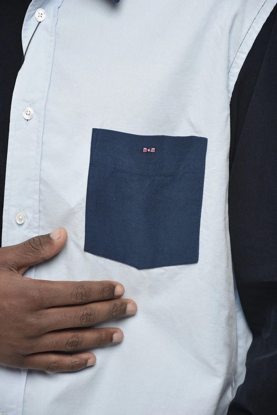 Eden Park og1mm0426 Ribbed Velour Casual Shirt in Blue Size US M / EU 48-50 / 2 - 3 Thumbnail