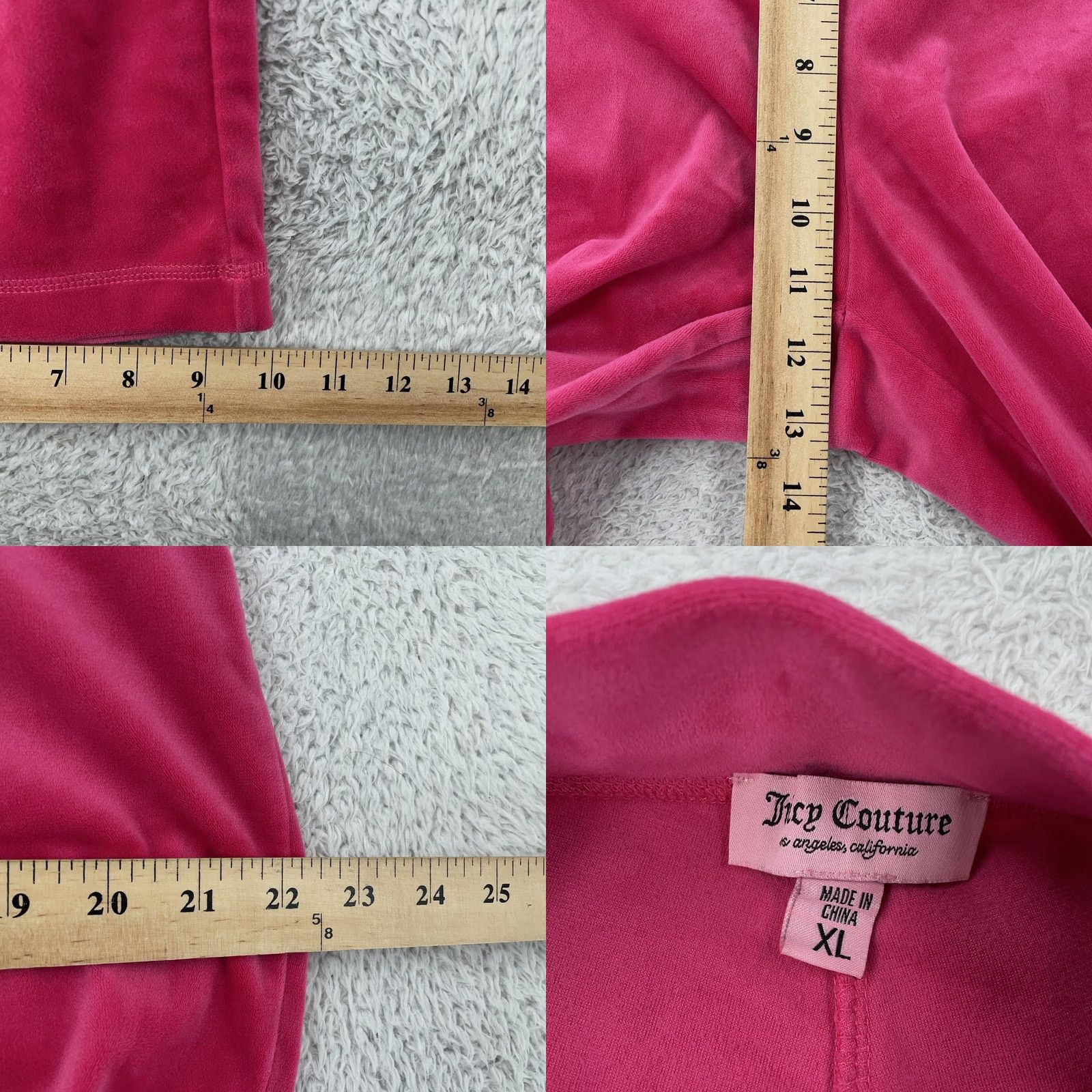 Juicy Couture Juicy Couture Sweatpants Pants Womens XL Pink Velour Lounge Yoga Rhinestone Logo Size 40" / US 18 - 8 Thumbnail