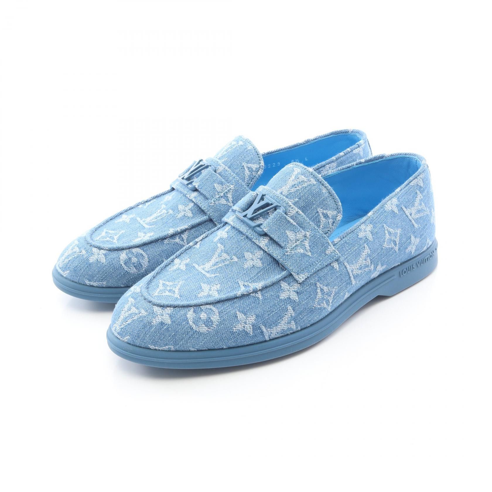 Louis Vuitton Louis Vuitton Louis Vuitton Estate Monogram Denim Loafers Textile Shoes DUTY FREE for USA Size ONE SIZE - 1 Thumbnail