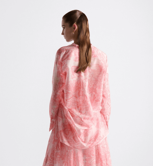 Dior o1w1db10925 341B54 Long Blouse in White/Candy Pink Size M / US 6-8 / IT 42-44 - 5 Thumbnail